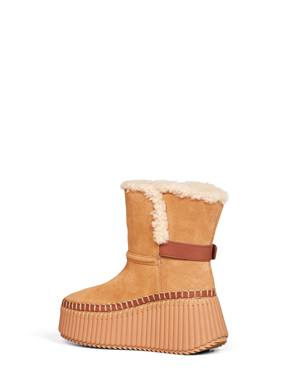 Chloé Women Pottery Brown Suede Cowhide Nama Ankle Boots CHLOE