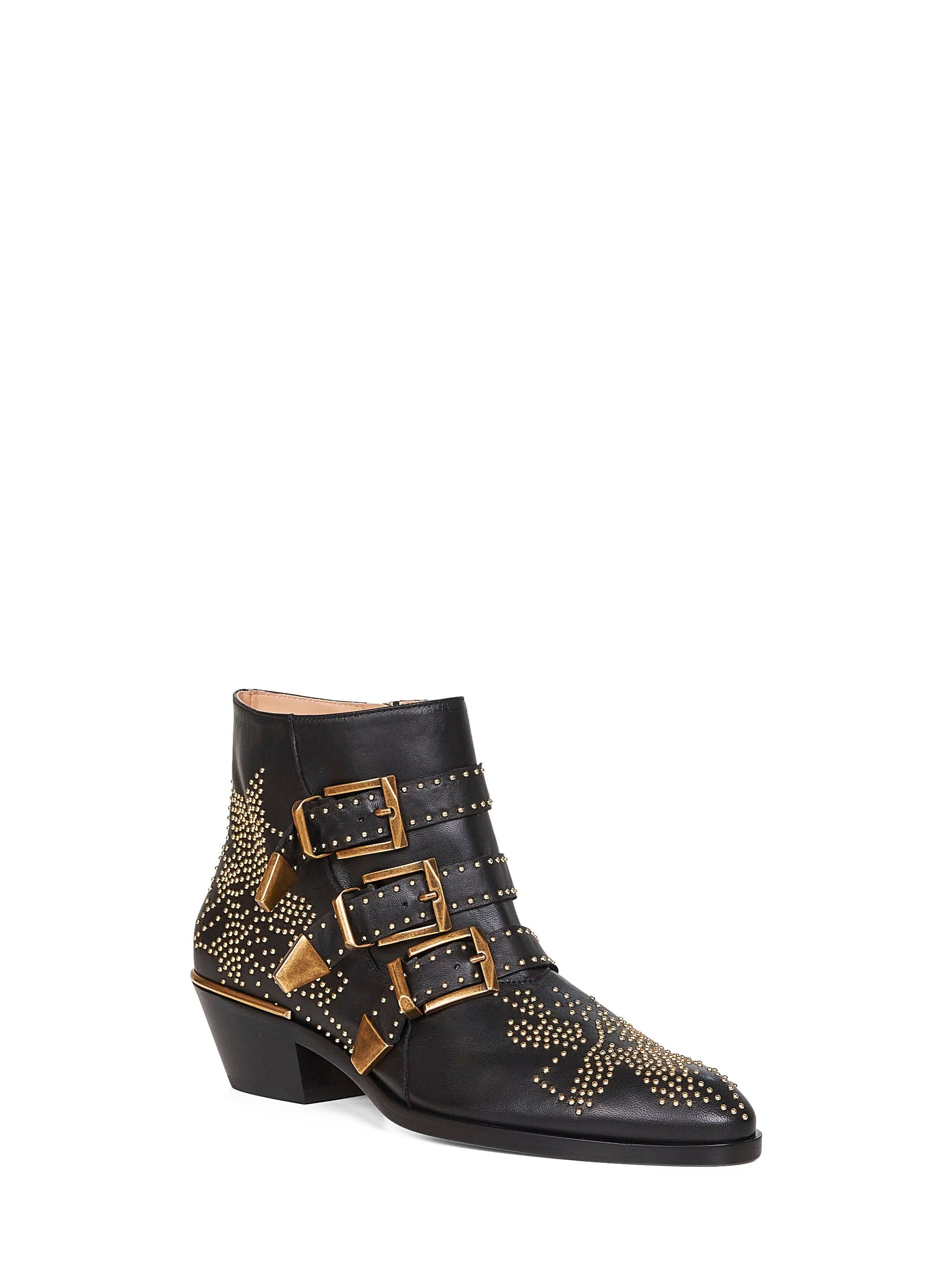 Chloé Women Black Nappa Leather Susanna Ankle Boots CHLOE