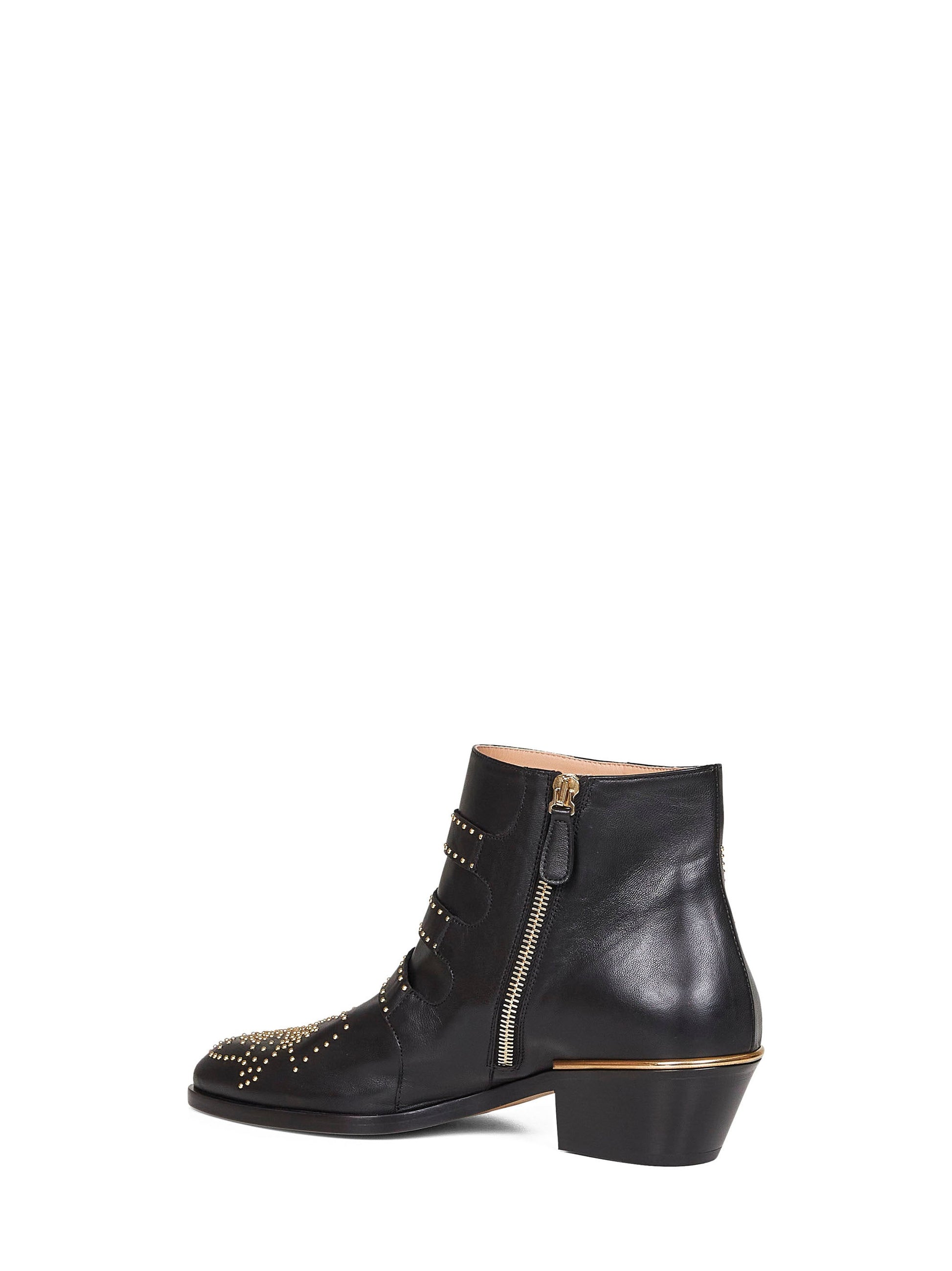 Chloé Women Black Nappa Leather Susanna Ankle Boots CHLOE
