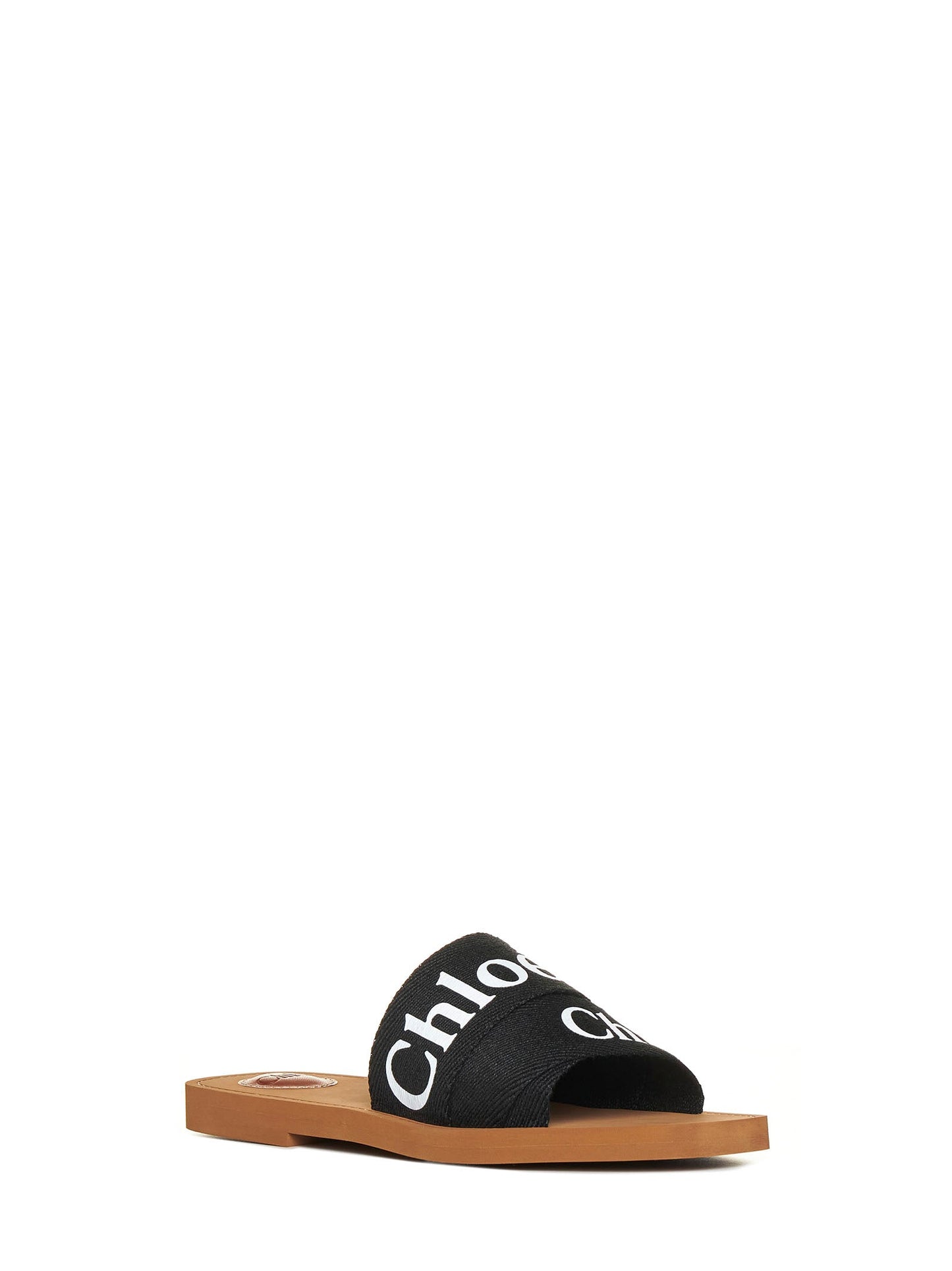 Chloé Women Woody Linen Flat Sandals CHLOE