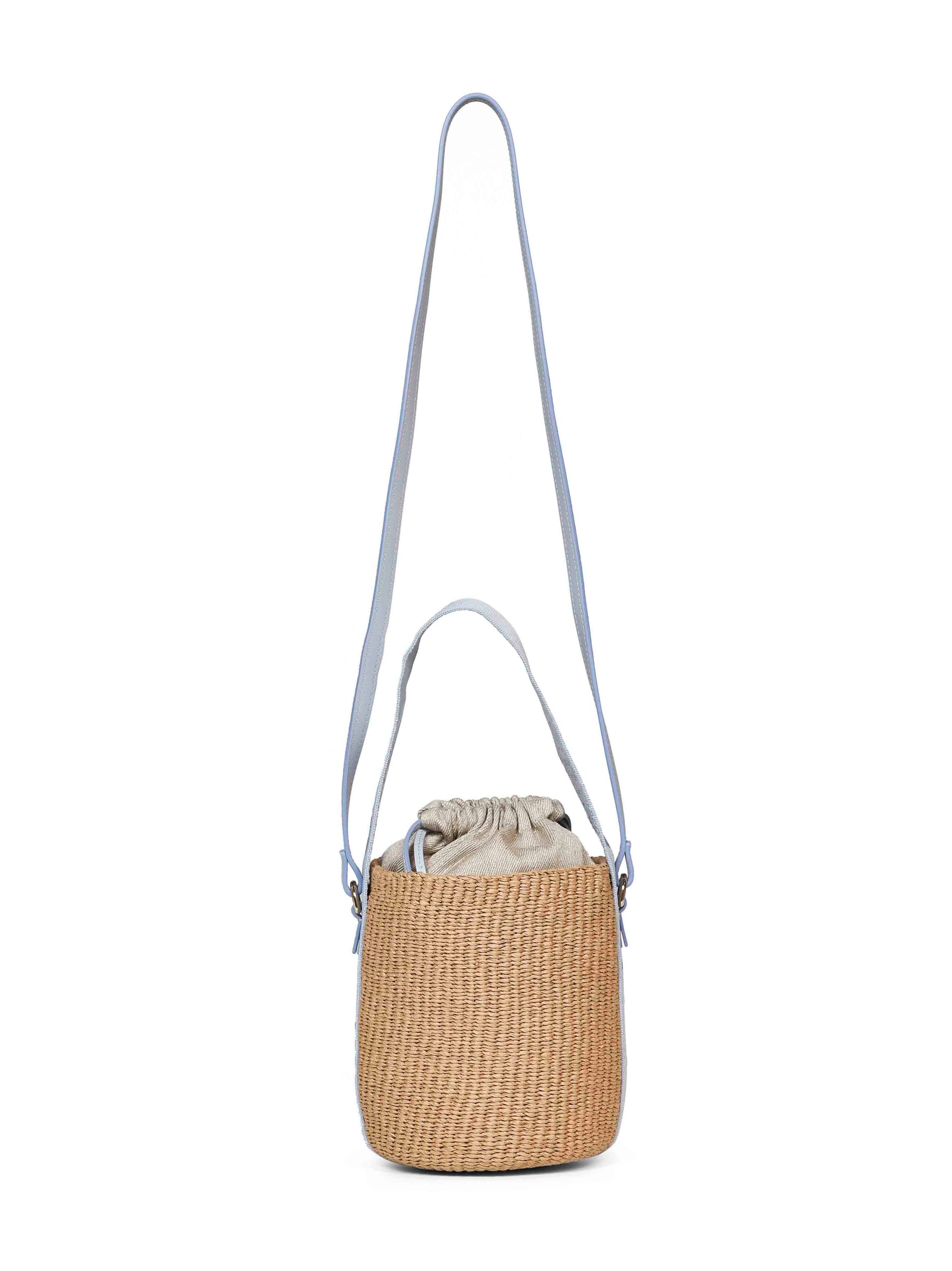 Chloé Women Greyish Blue Woody Small Basket Bag CHLOE
