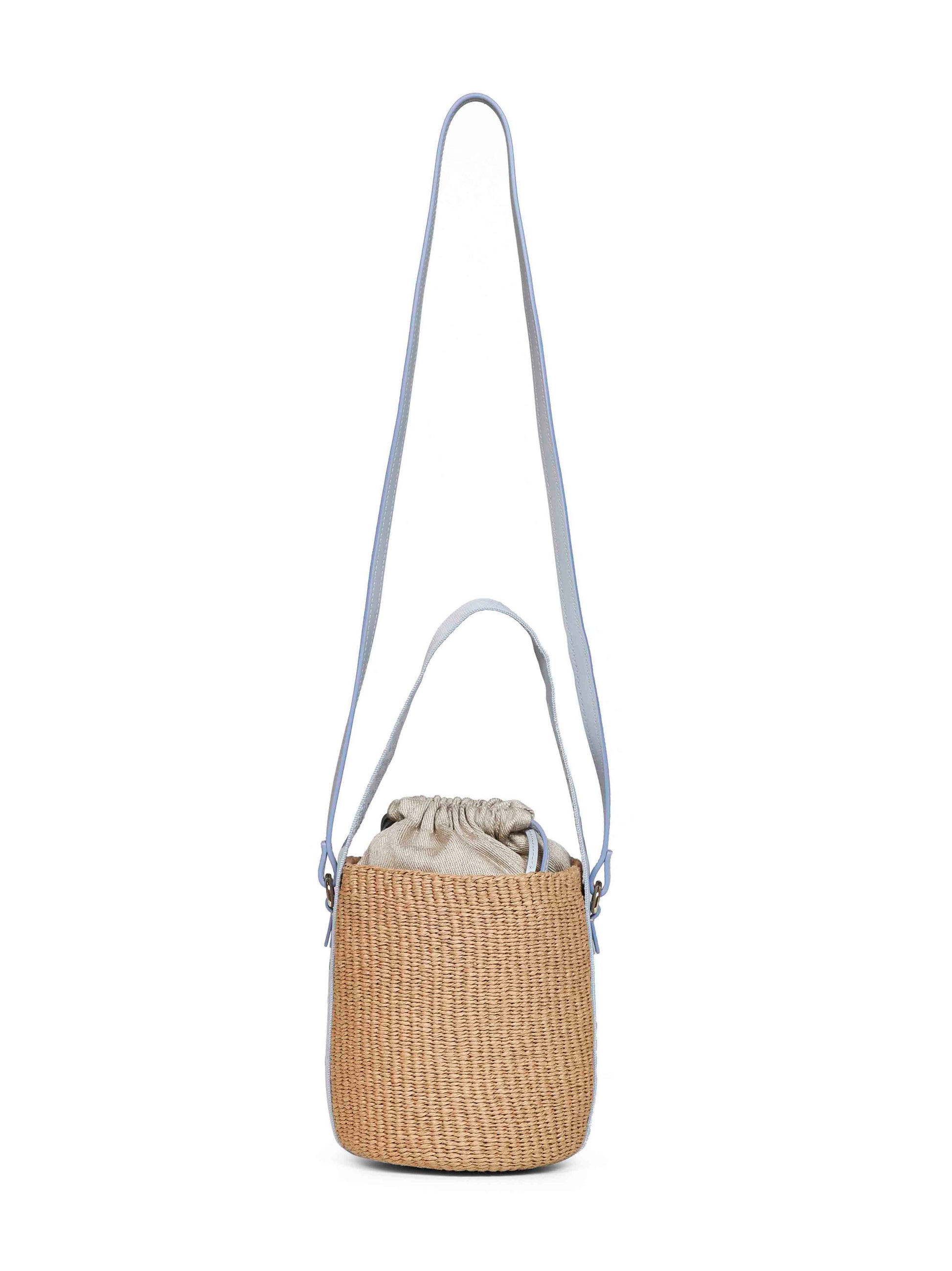 Chloé Women Greyish Blue Woody Small Basket Bag CHLOE
