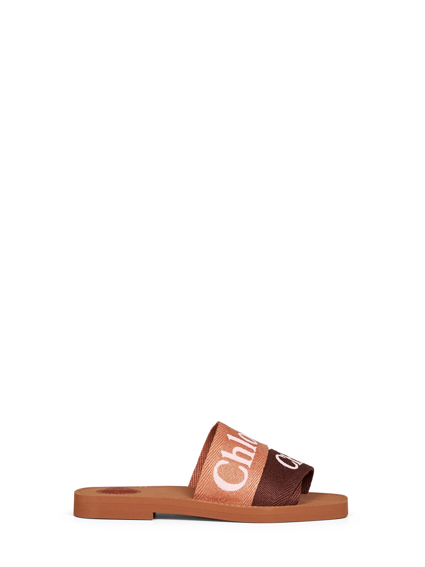 Chloé Women Coffee And Pink Woody Flat Sandals CHLOE