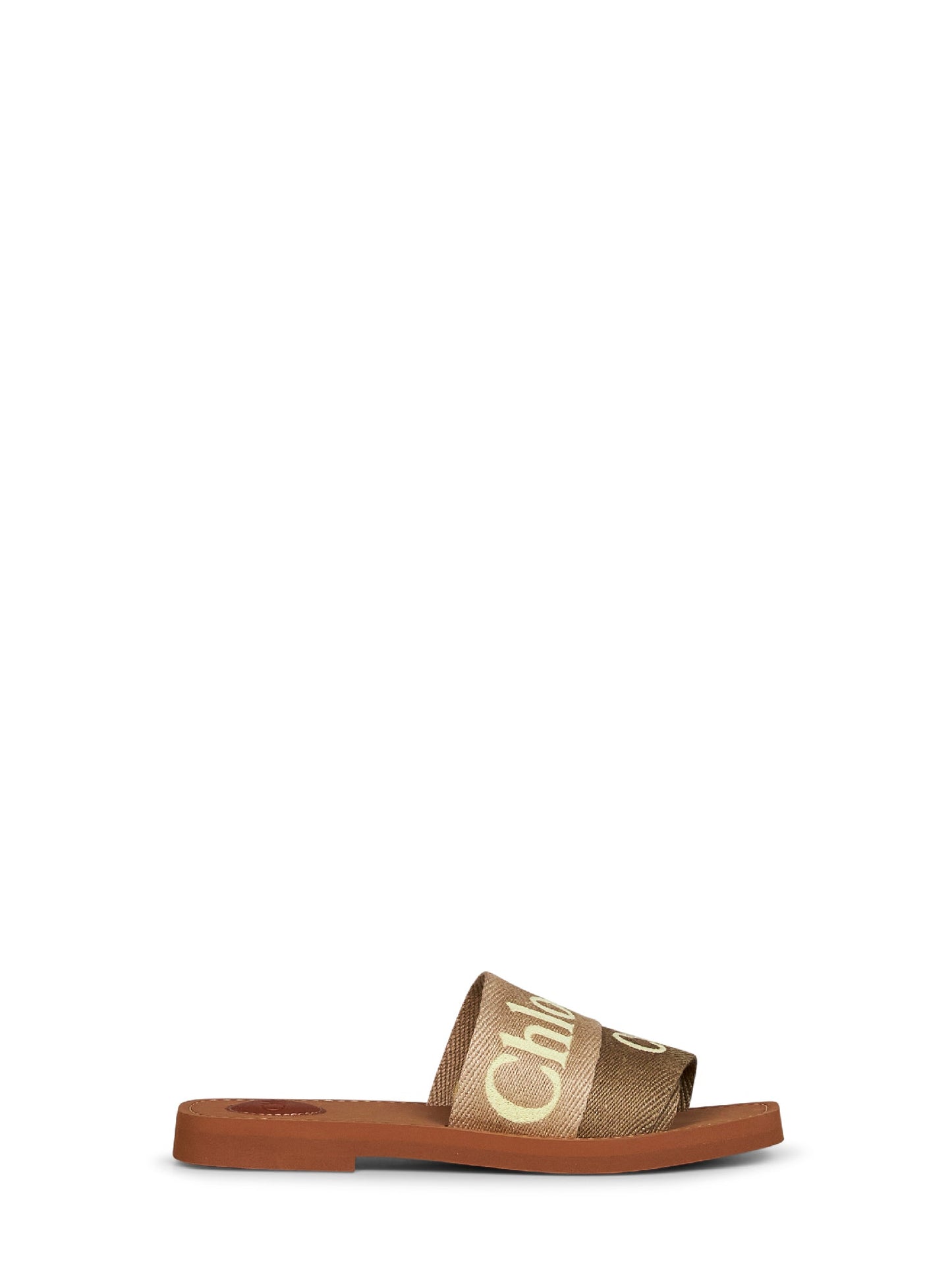 Chloé Women Sand And Yellow Woody Flat Sandals CHLOE