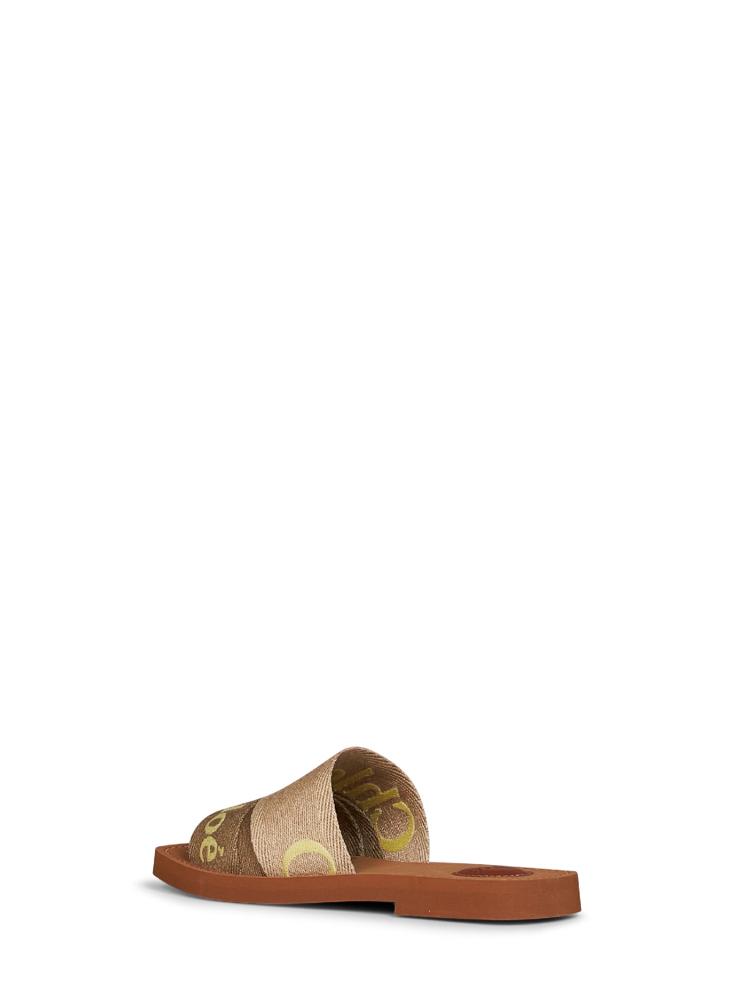 Chloé Women Sand And Yellow Woody Flat Sandals CHLOE