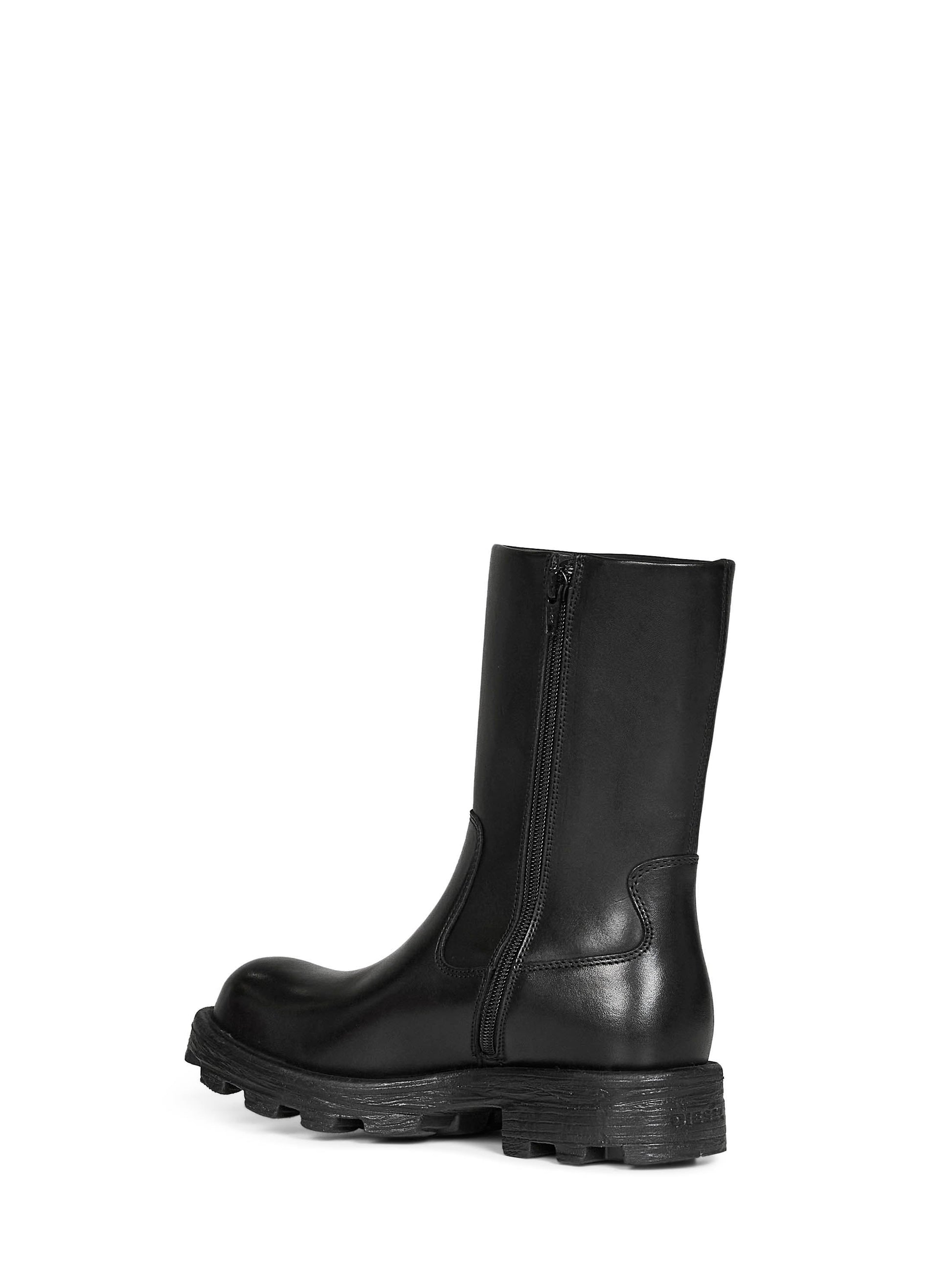 Diesel Women Black D-Hammer Cut-Out Biker Boots DIESEL