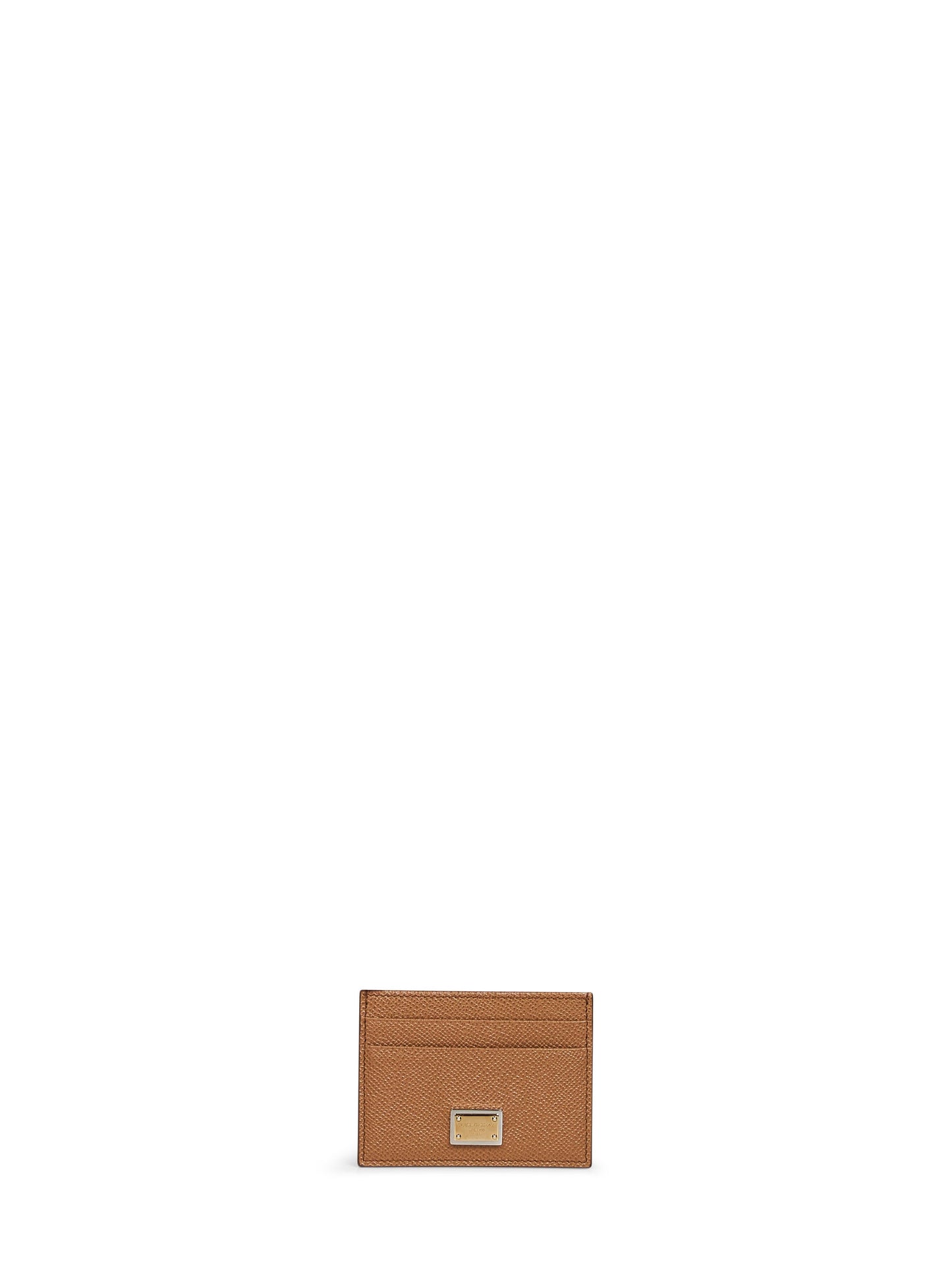 Dolce & Gabbana Women Caramel Dauphine Calf Leather Card Holder DOLCE & GABBANA