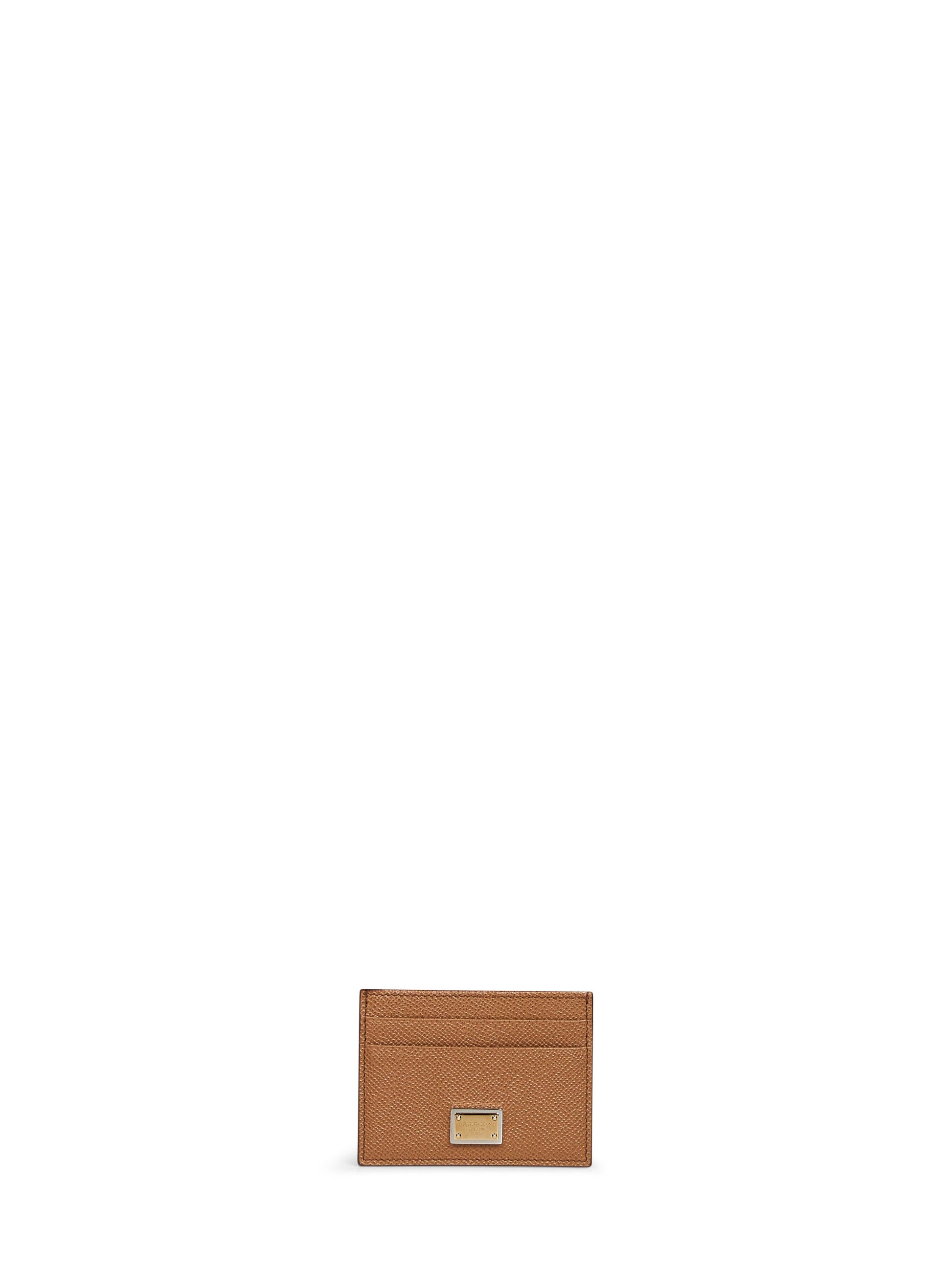 Dolce & Gabbana Women Caramel Dauphine Calf Leather Card Holder DOLCE & GABBANA