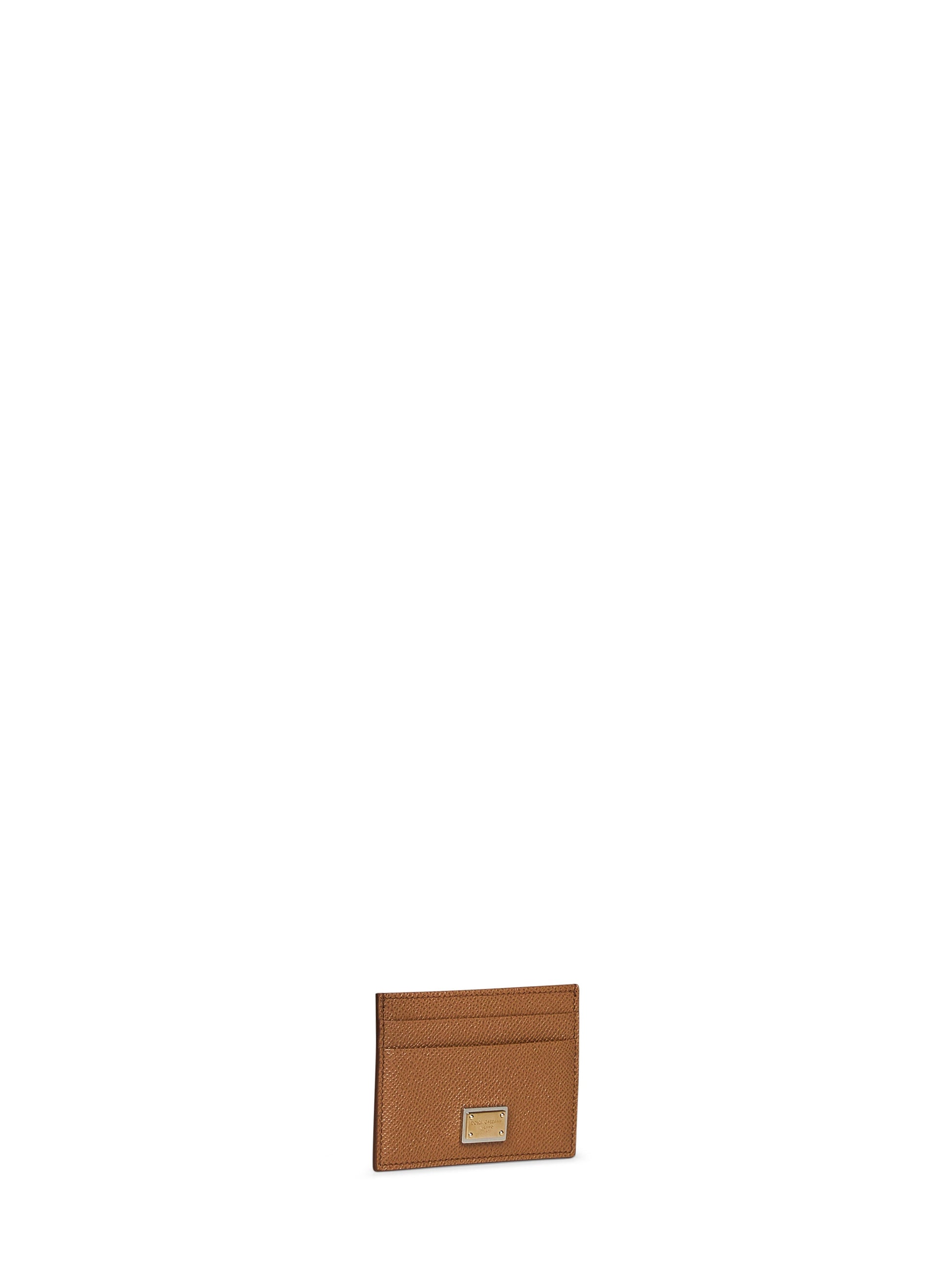 Dolce & Gabbana Women Caramel Dauphine Calf Leather Card Holder DOLCE & GABBANA