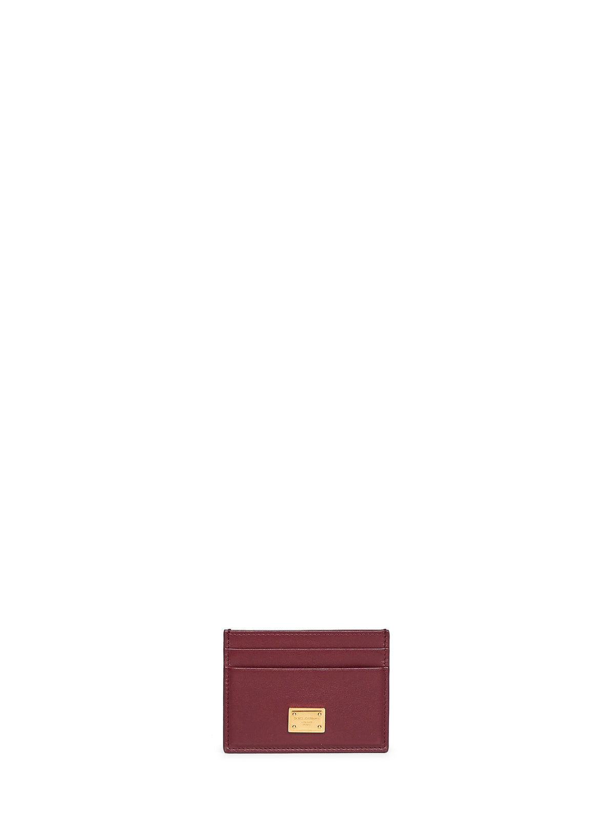 Dolce & Gabbana Women Burgundy Plongé Calfskin Leather Card Holder DOLCE & GABBANA