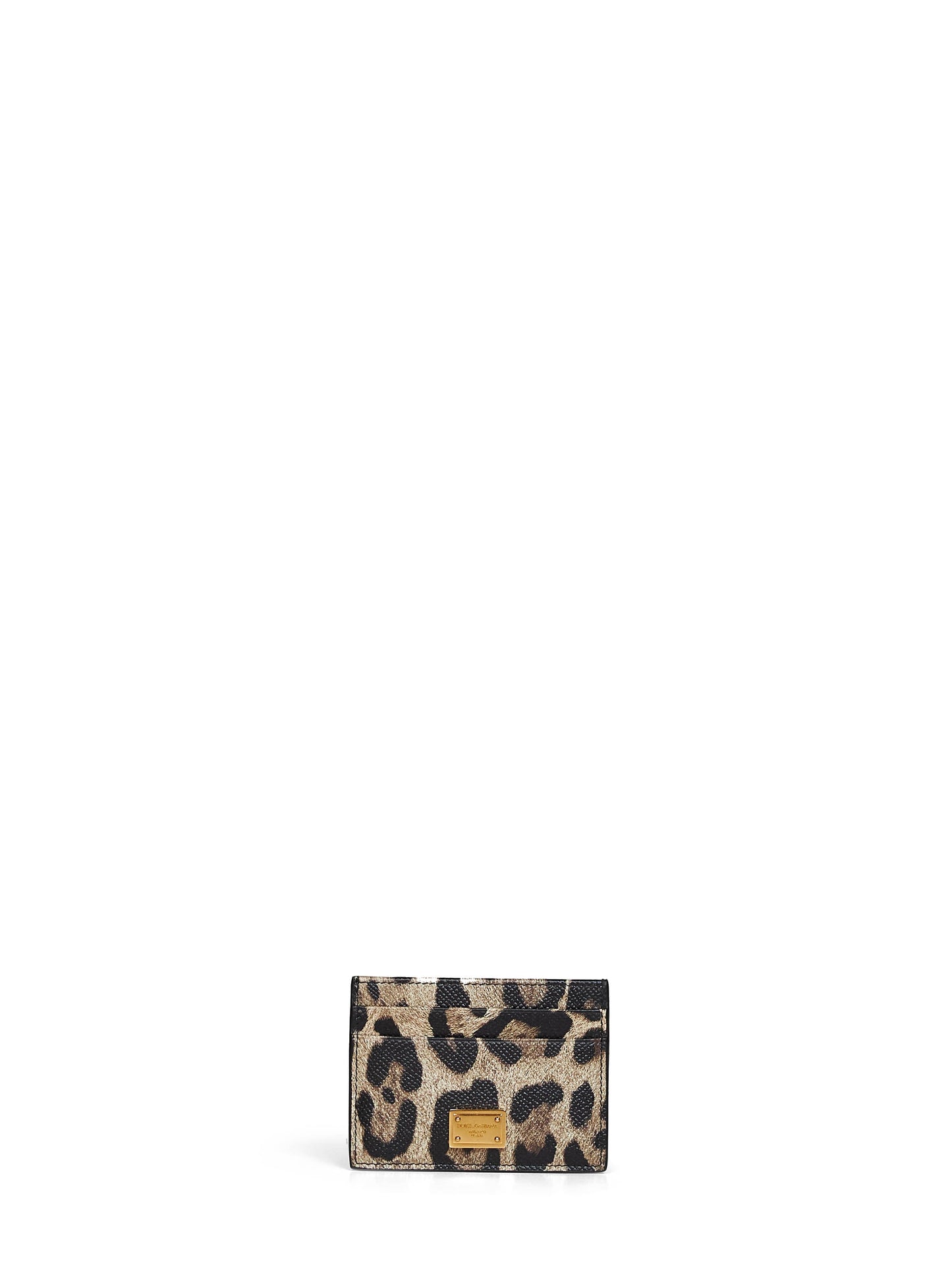 Dolce & Gabbana Women Leo-Print Dauphine Card Holder With Logo Tag DOLCE & GABBANA