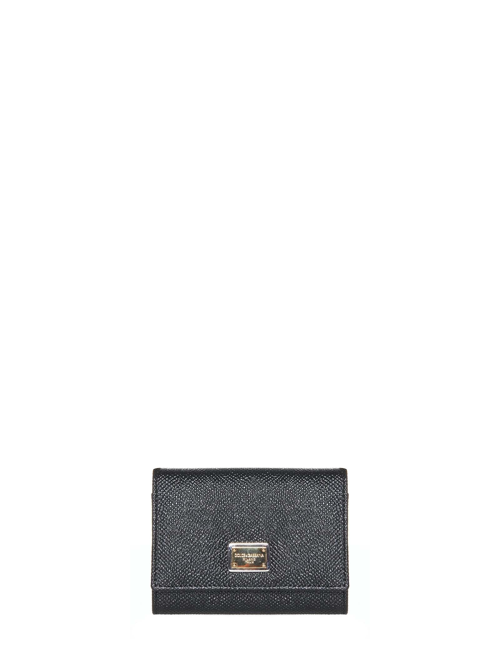Dolce & Gabbana Women Black Dauphine Leather Wallet DOLCE & GABBANA