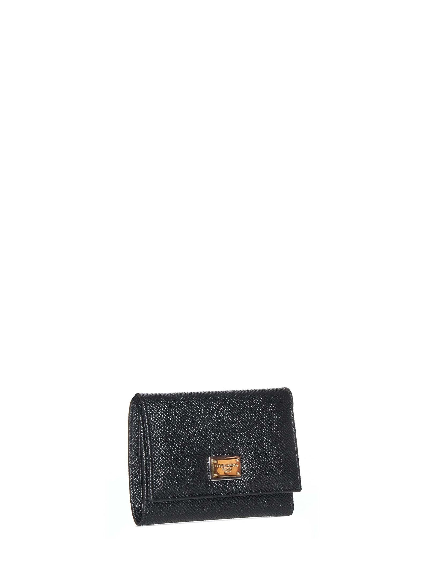 Dolce & Gabbana Women Black Dauphine Leather Wallet DOLCE & GABBANA