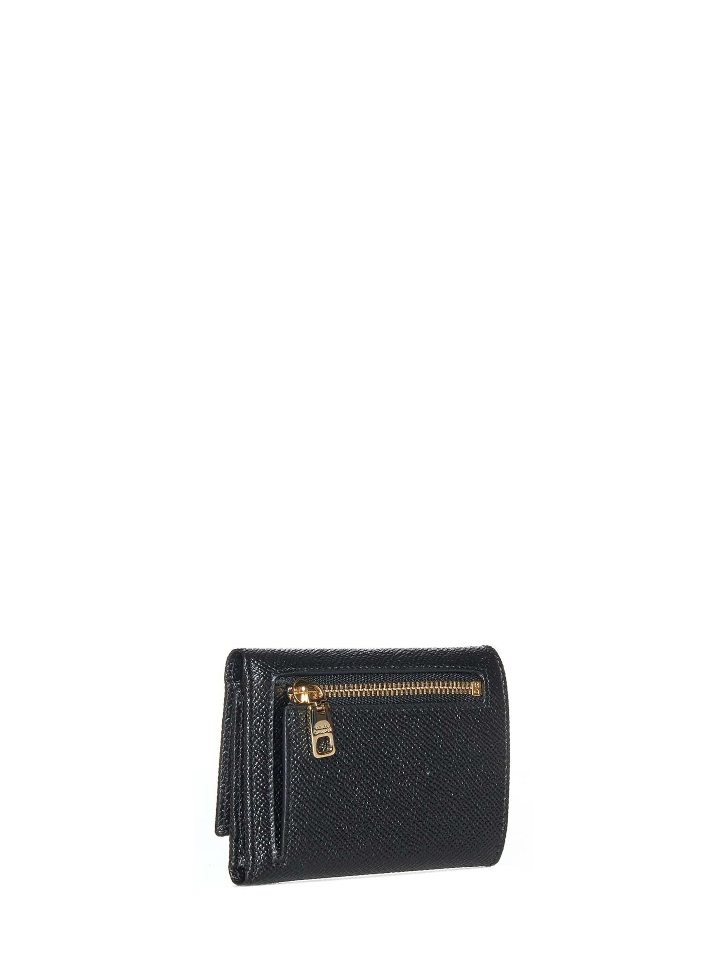 Dolce & Gabbana Women Black Dauphine Leather Wallet DOLCE & GABBANA