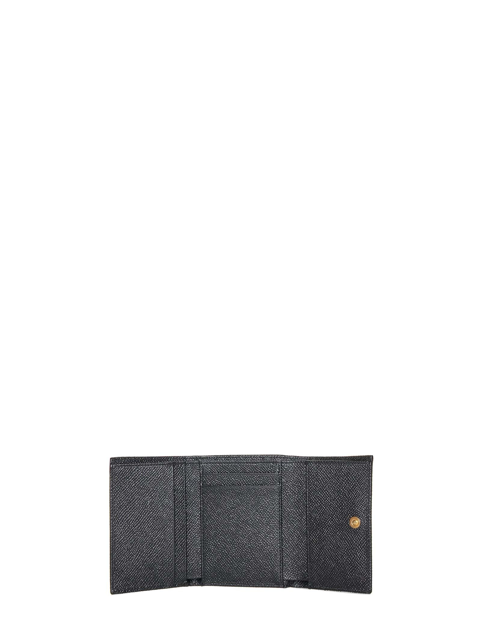 Dolce & Gabbana Women Black Dauphine Leather Wallet DOLCE & GABBANA