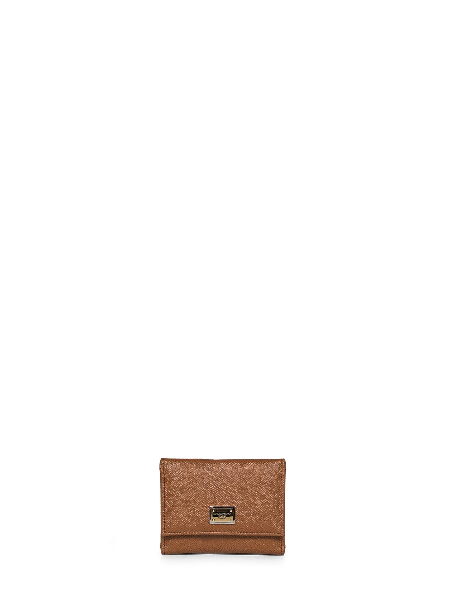 Dolce & Gabbana Women Caramel Dauphine Leather French Flap Wallet DOLCE & GABBANA