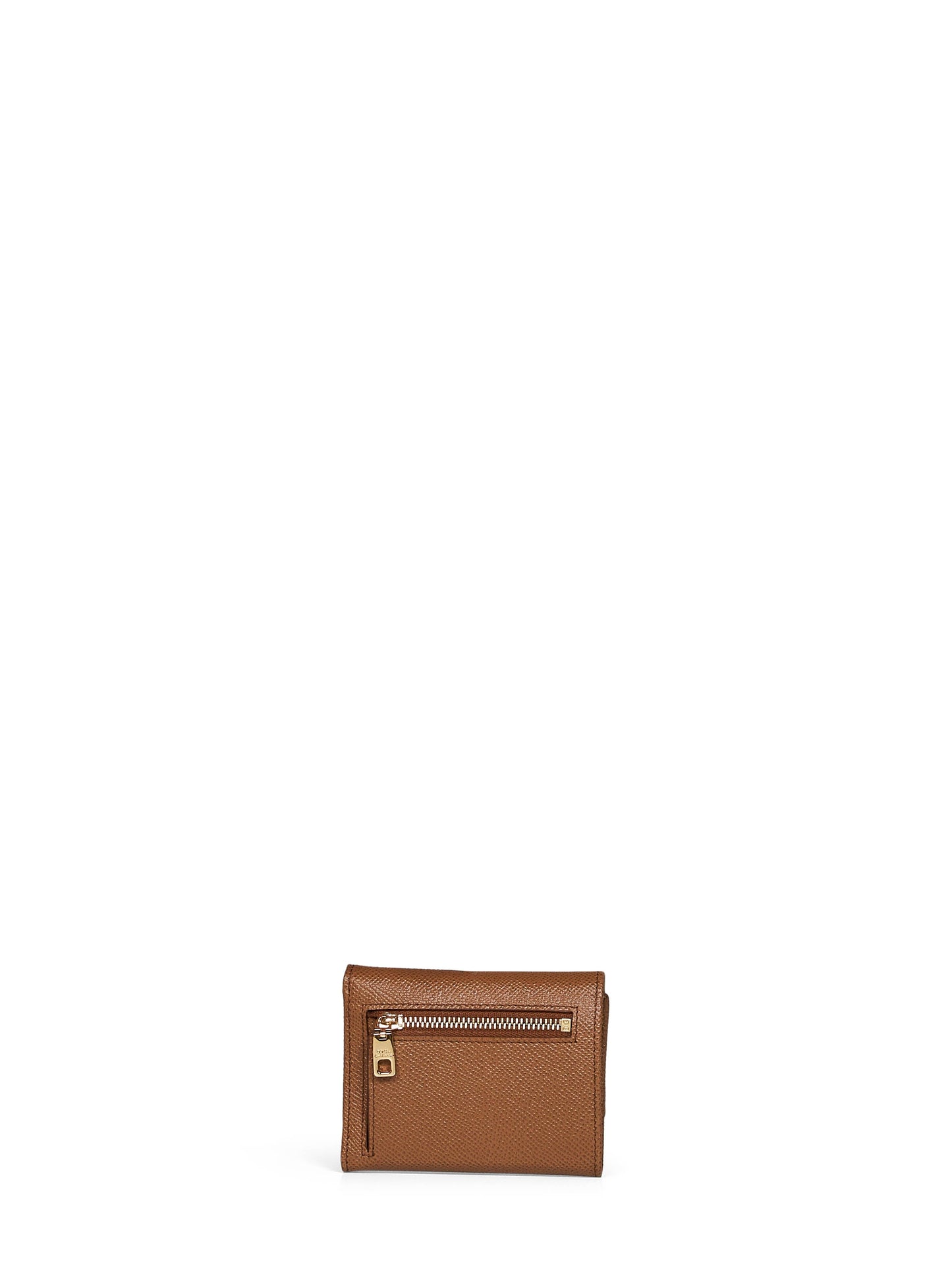 Dolce & Gabbana Women Caramel Dauphine Leather French Flap Wallet DOLCE & GABBANA