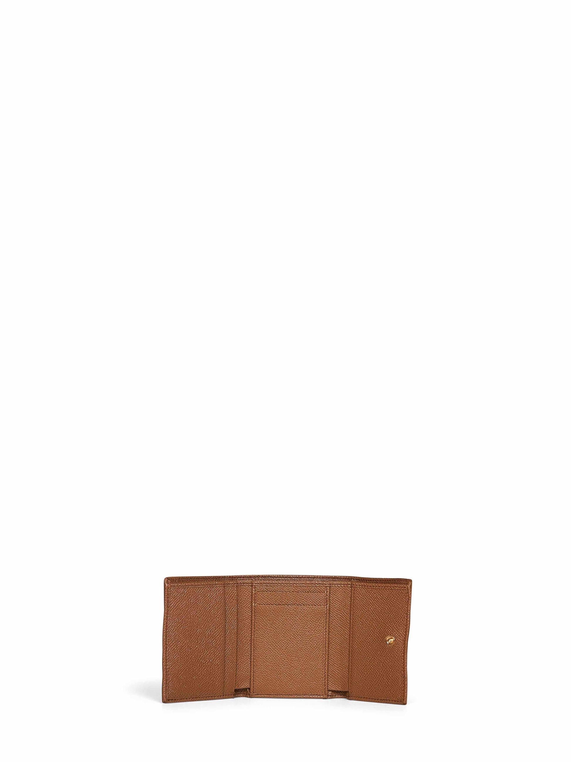 Dolce & Gabbana Women Caramel Dauphine Leather French Flap Wallet DOLCE & GABBANA