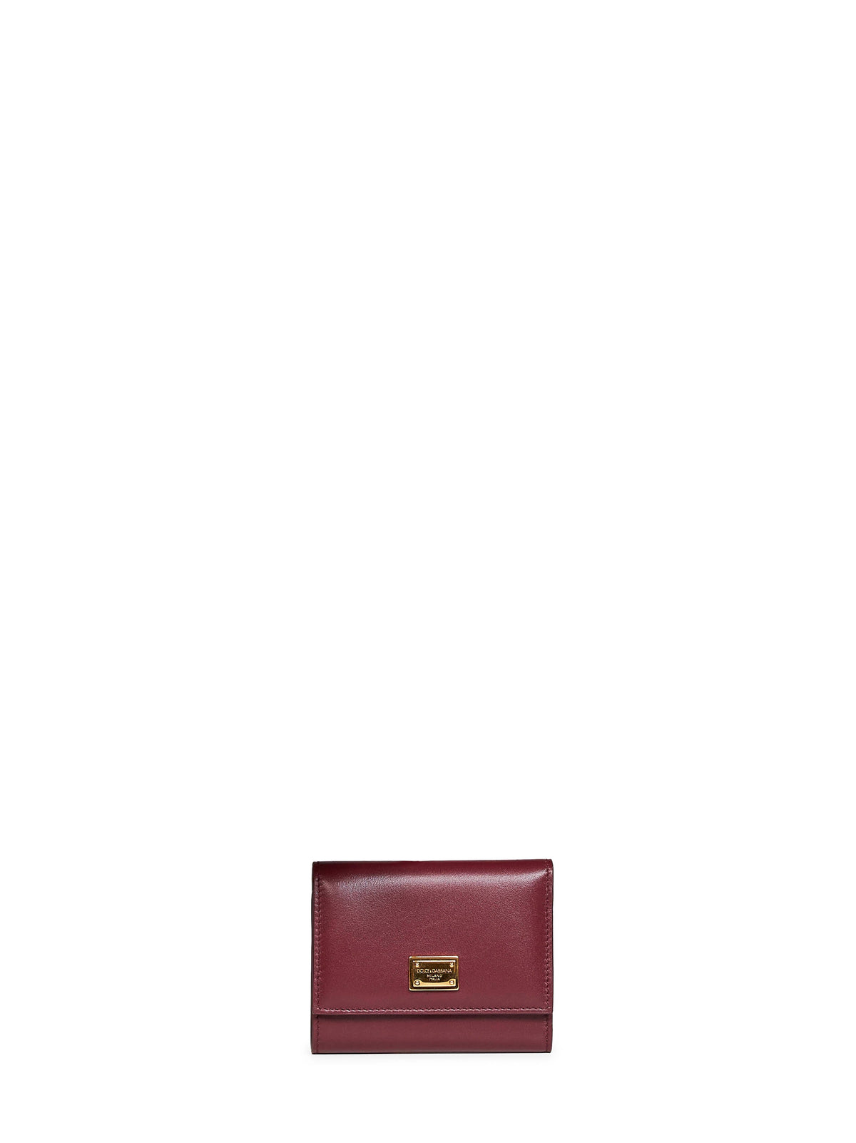 Dolce & Gabbana Women Burgundy Plongé Calfskin Leather Wallet DOLCE & GABBANA