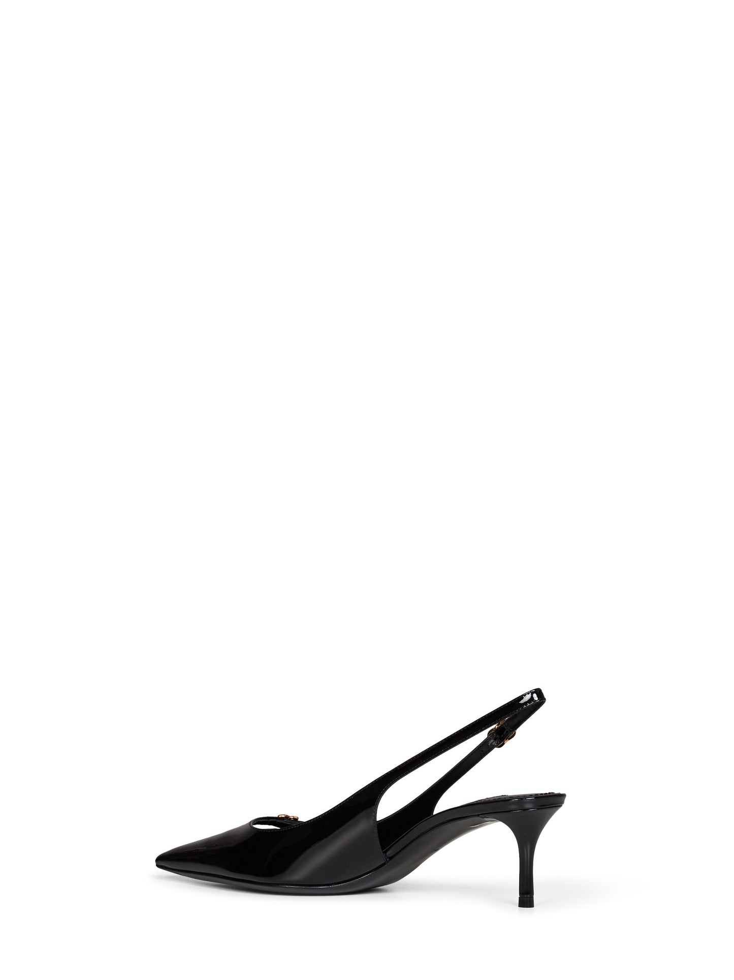 Dolce & Gabbana Women Black Patent Leather Slingback Pumps With Dg Logo DOLCE & GABBANA