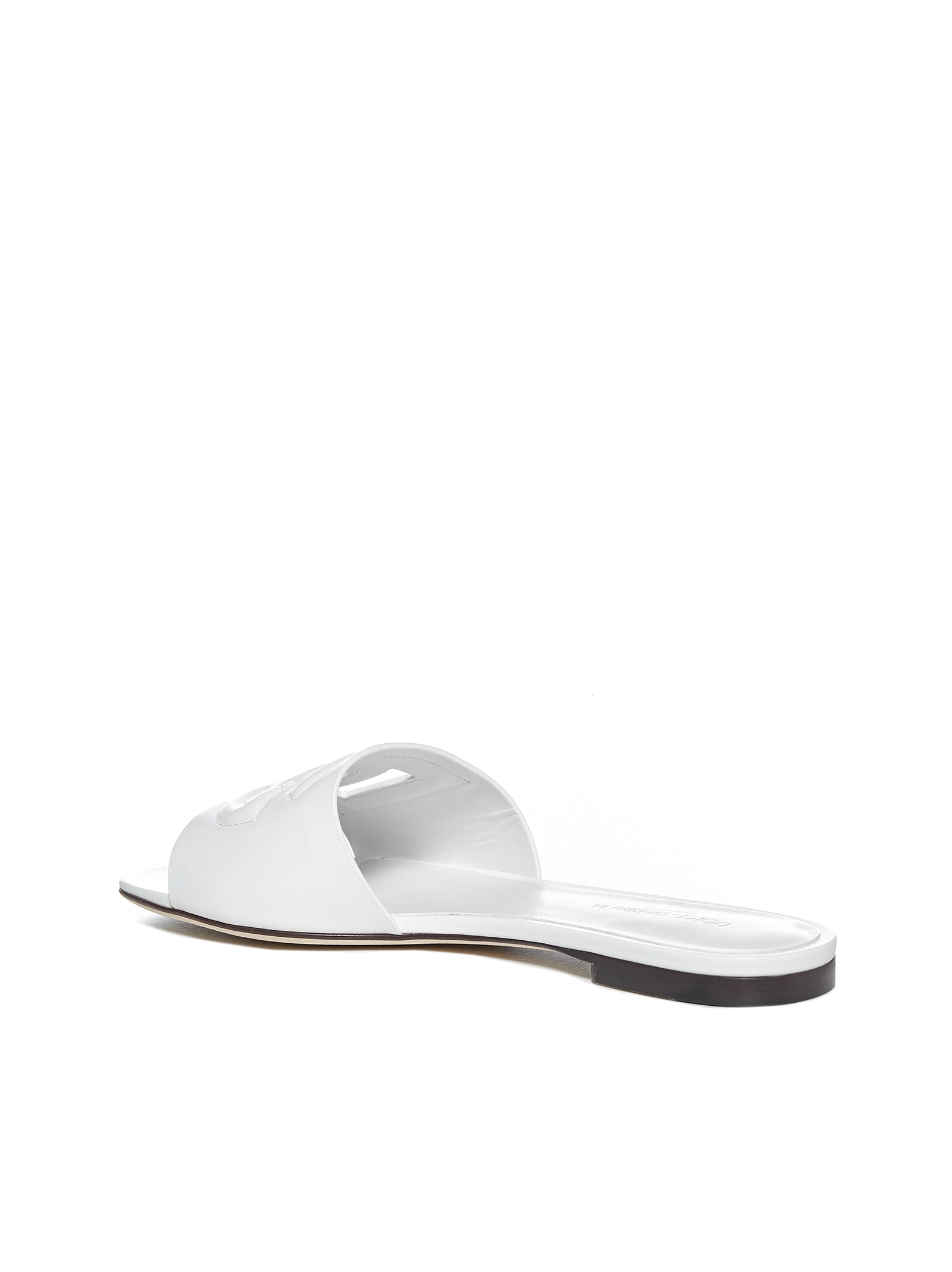 Dolce & Gabbana Women White Leather Slide DOLCE & GABBANA