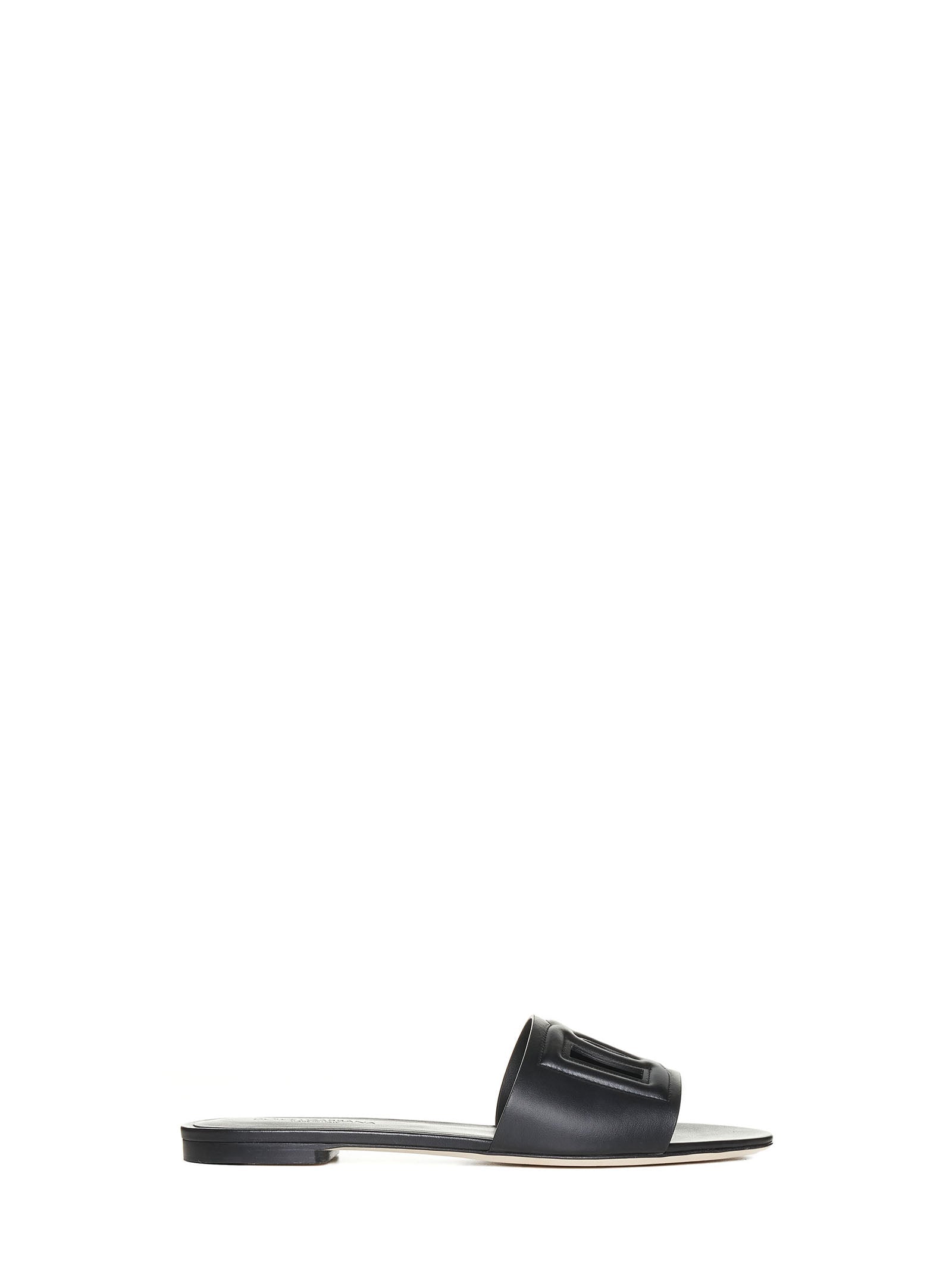 Dolce & Gabbana Women Calfskin Slides With Dg Millennials Logo DOLCE & GABBANA