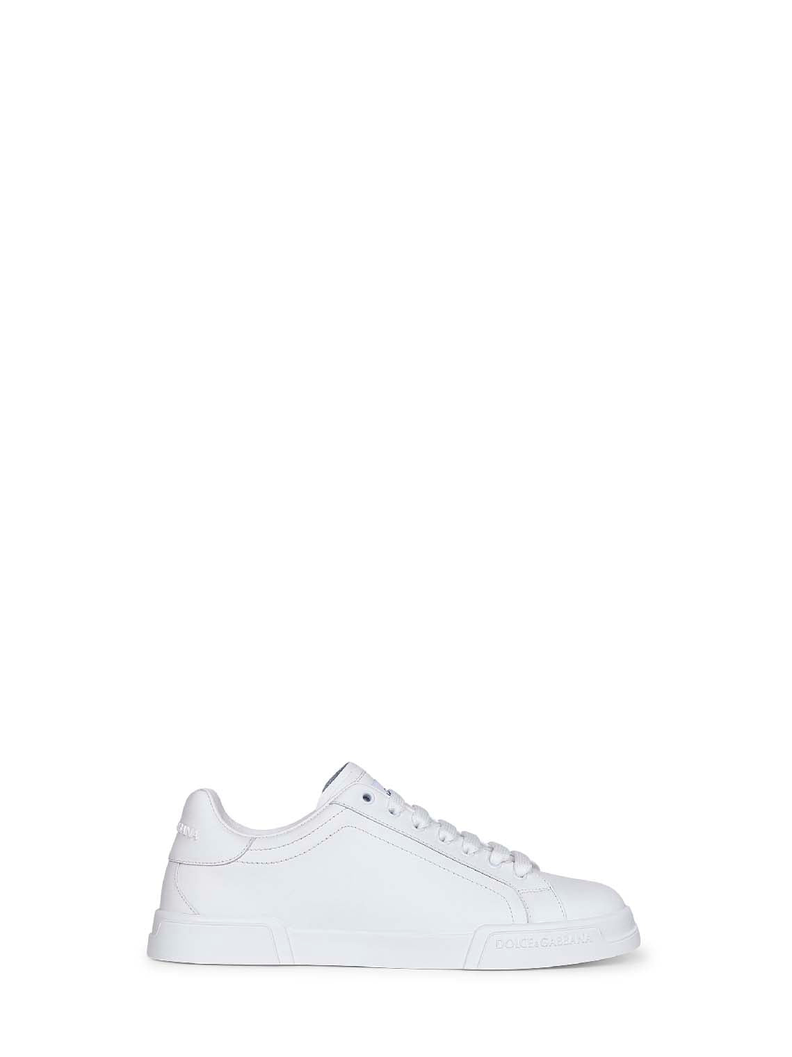 Dolce & Gabbana Men White Calf Leather Portofino Sneakers DOLCE & GABBANA