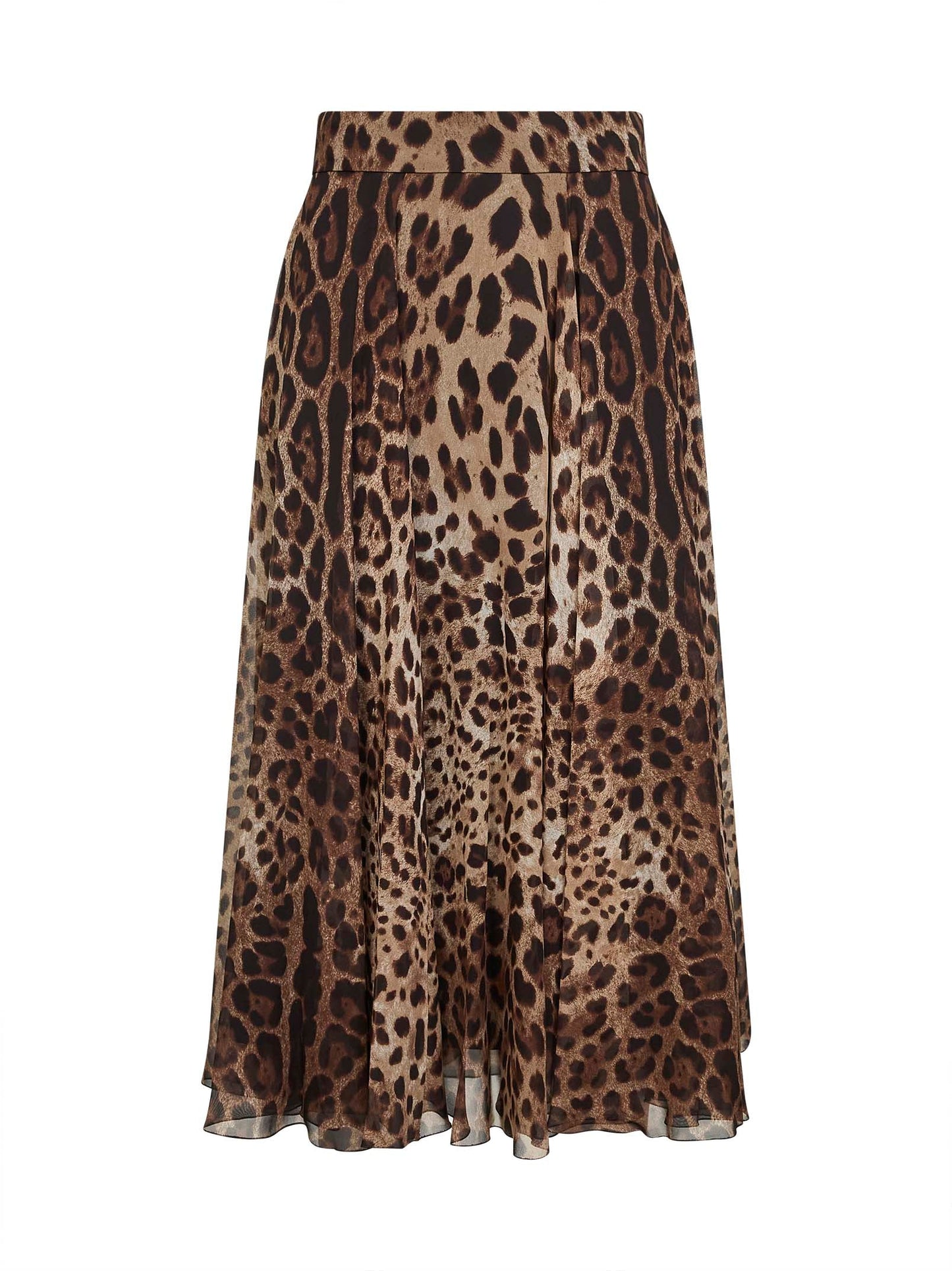 Dolce & Gabbana Women Leopard Print Chiffon Full Skirt DOLCE & GABBANA