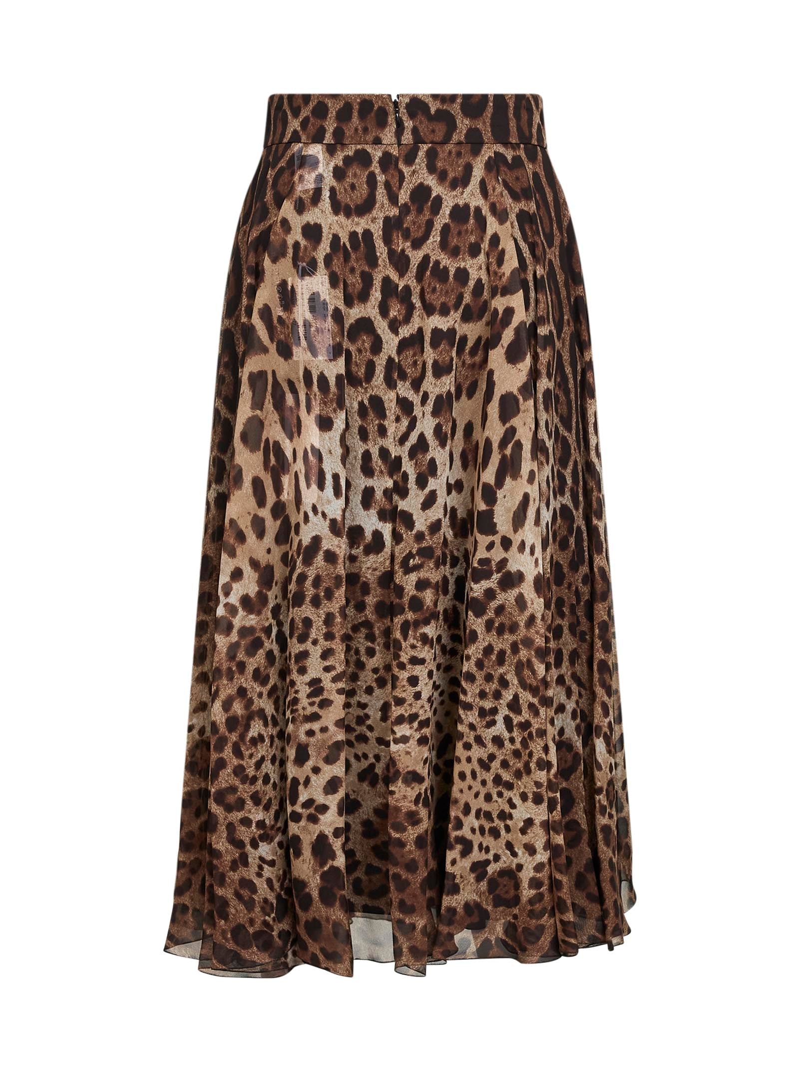 Dolce & Gabbana Women Leopard Print Chiffon Full Skirt DOLCE & GABBANA