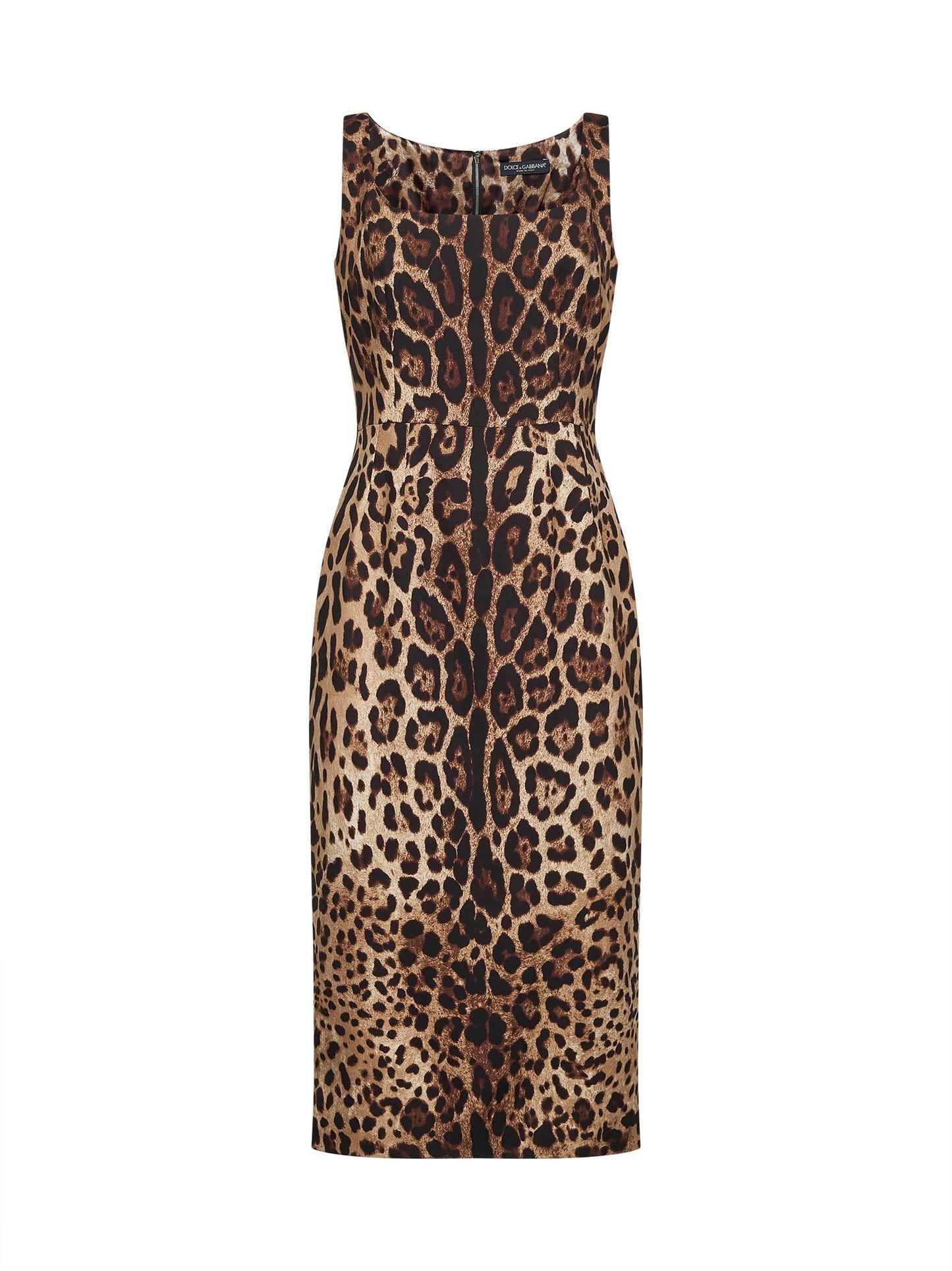 Dolce & Gabbana Women Leopard Printed Stretch Charmeuse Midi Dress DOLCE & GABBANA