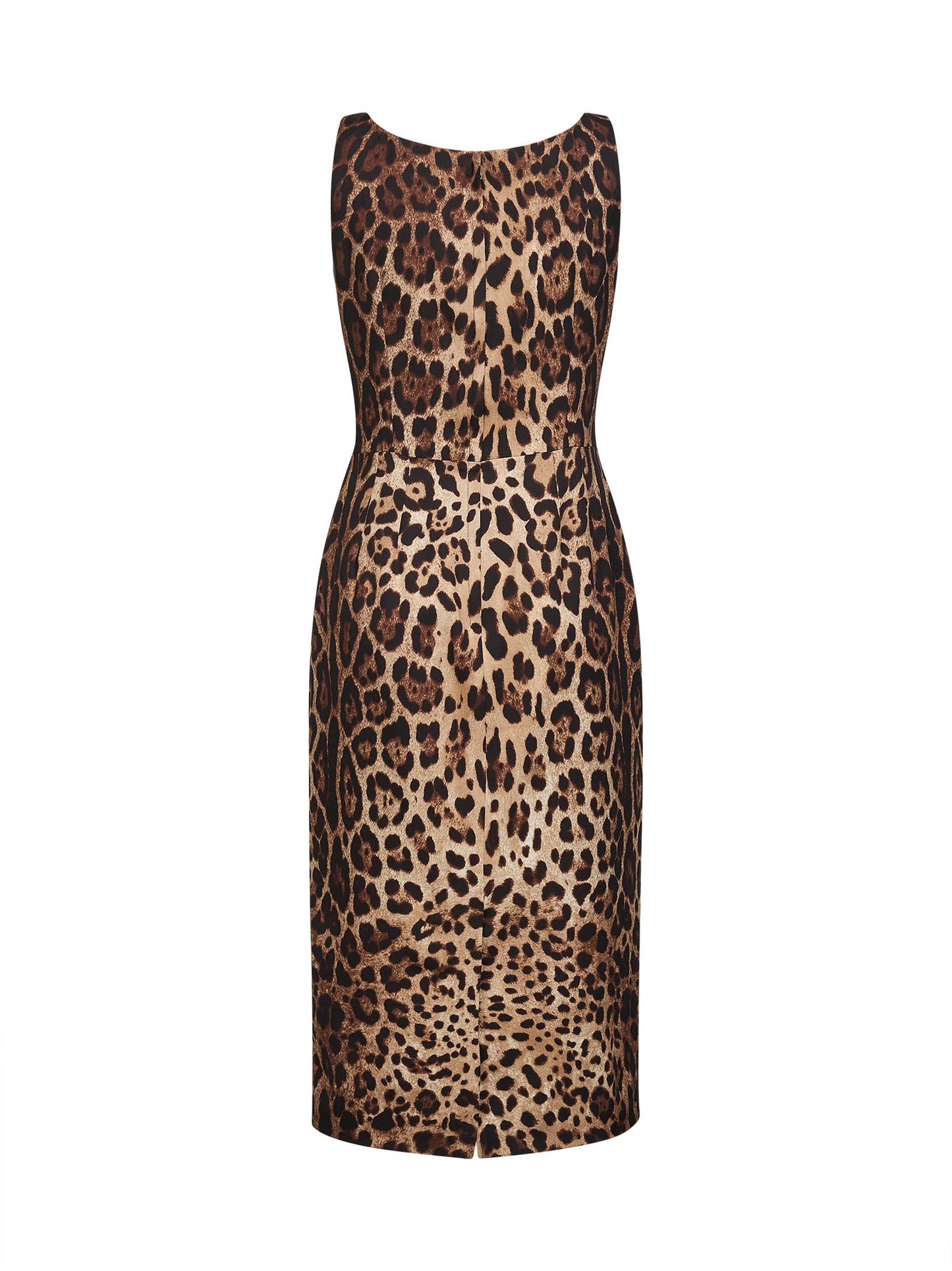 Dolce & Gabbana Women Leopard Printed Stretch Charmeuse Midi Dress DOLCE & GABBANA