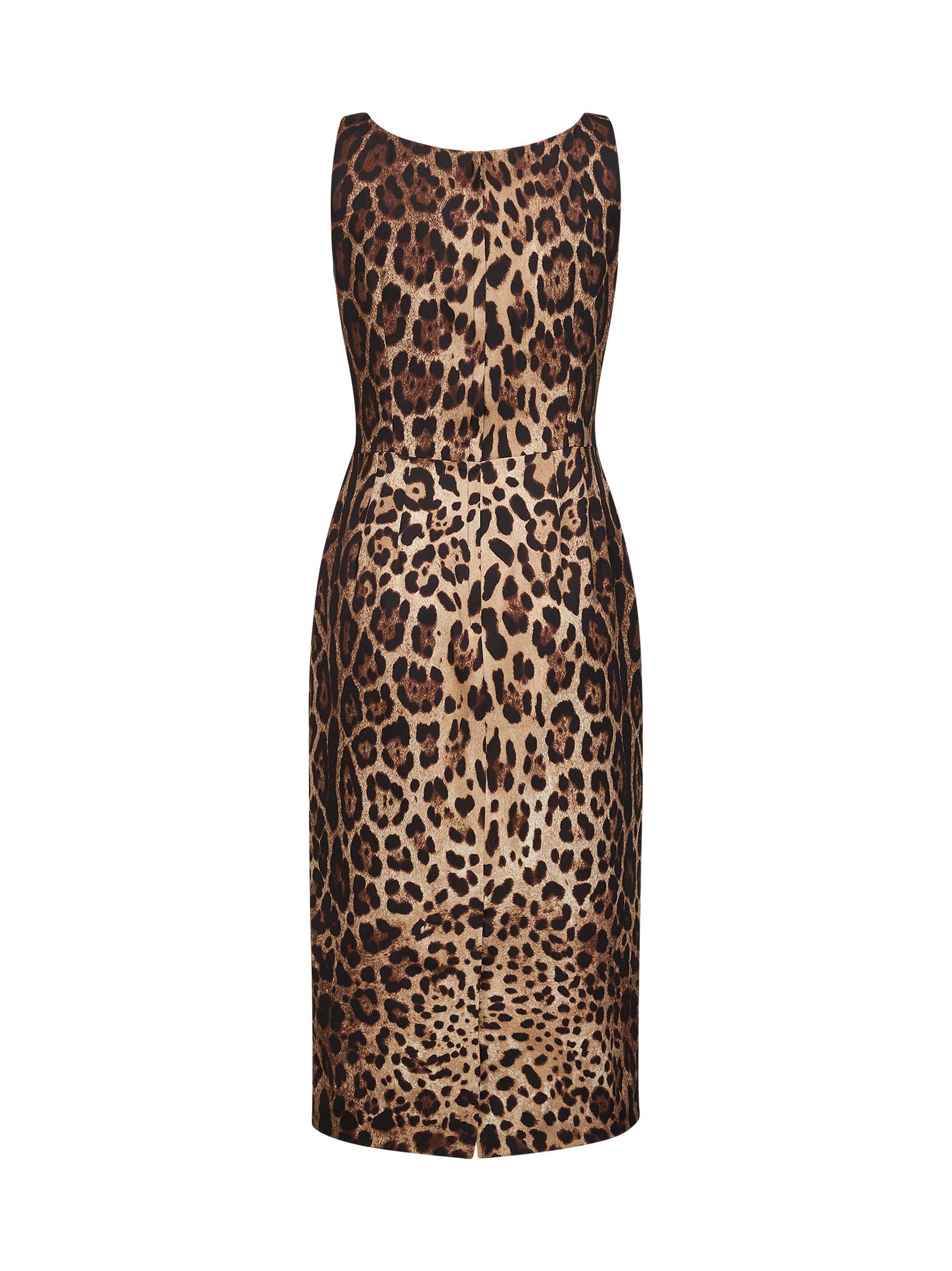 Dolce & Gabbana Women Leopard Printed Stretch Charmeuse Midi Dress DOLCE & GABBANA
