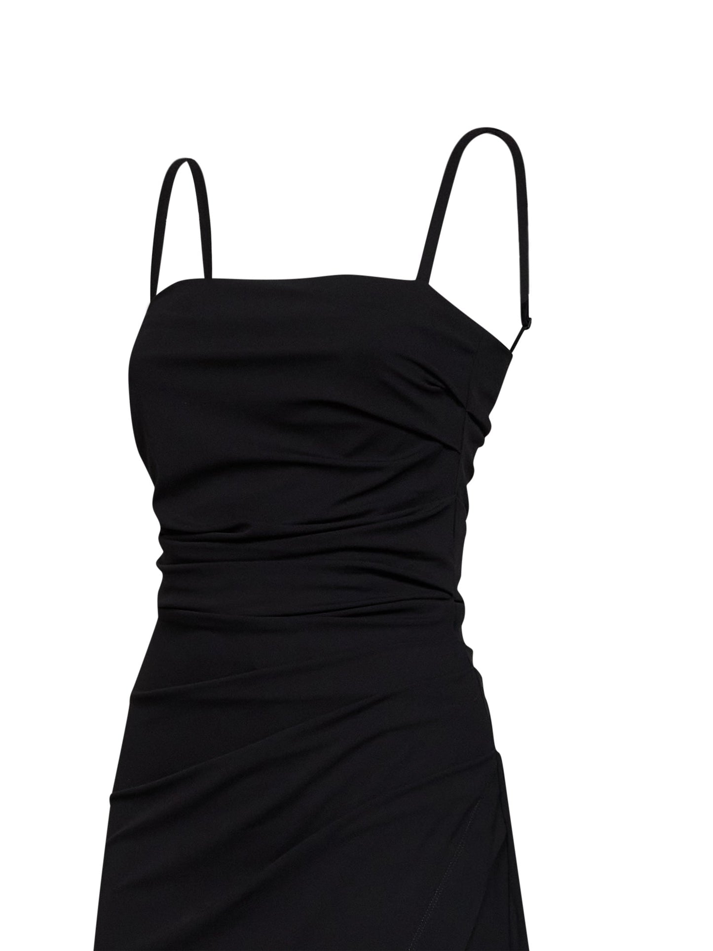 Dolce & Gabbana Women Black Stretch Jersey Draped Midi Dress DOLCE & GABBANA