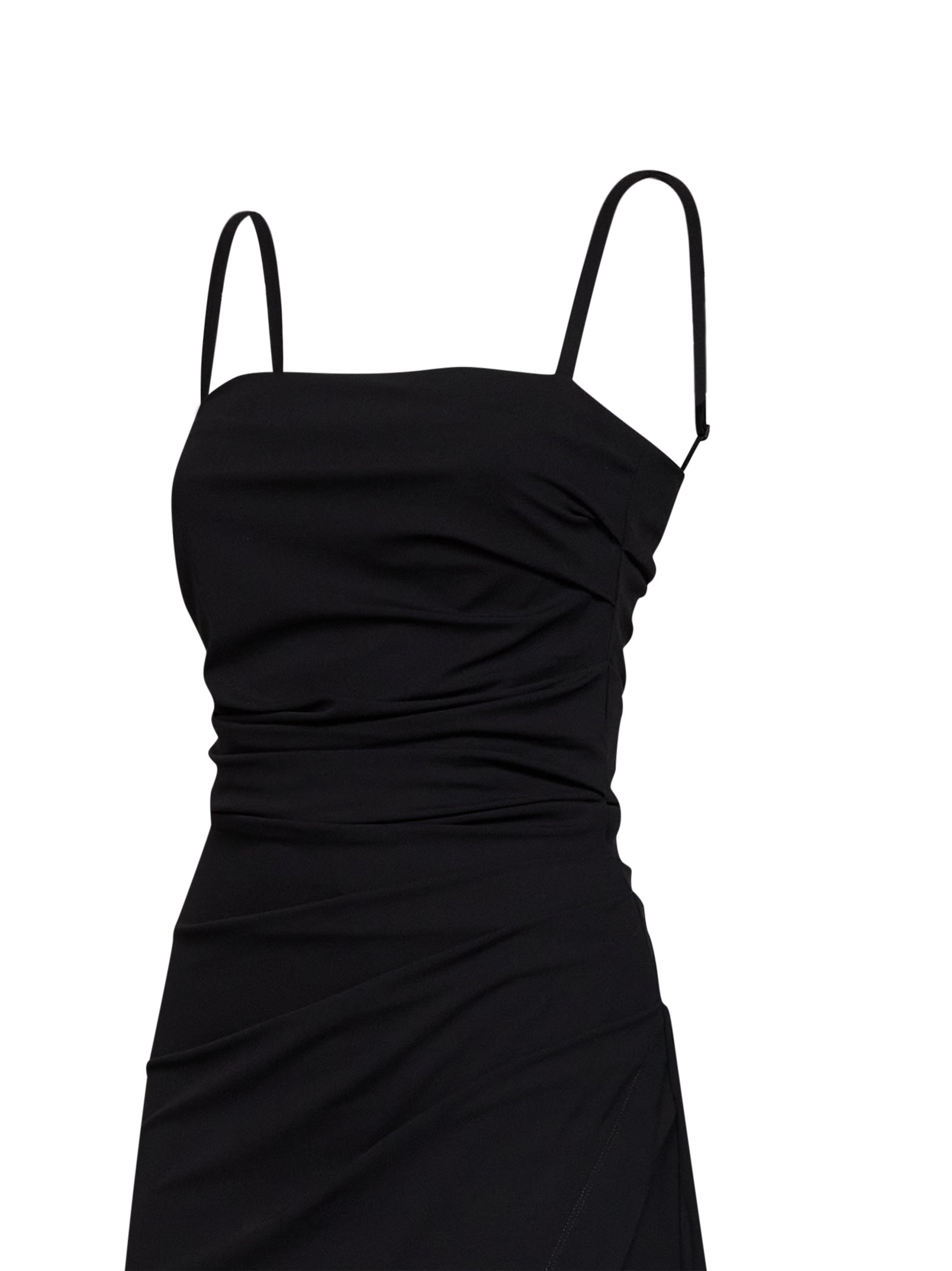 Dolce & Gabbana Women Black Stretch Jersey Draped Midi Dress DOLCE & GABBANA