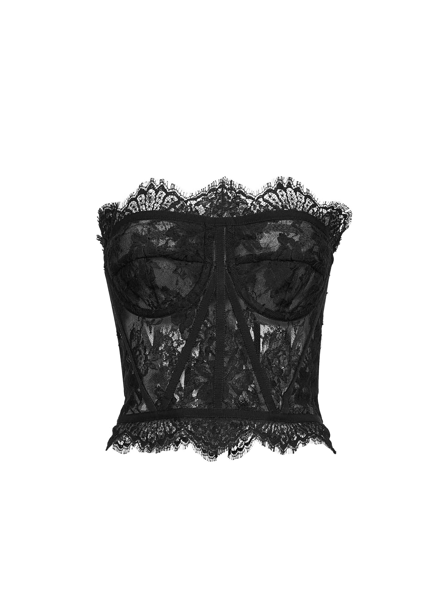 Dolce & Gabbana Women Black Chantilly Lace Bustier DOLCE & GABBANA