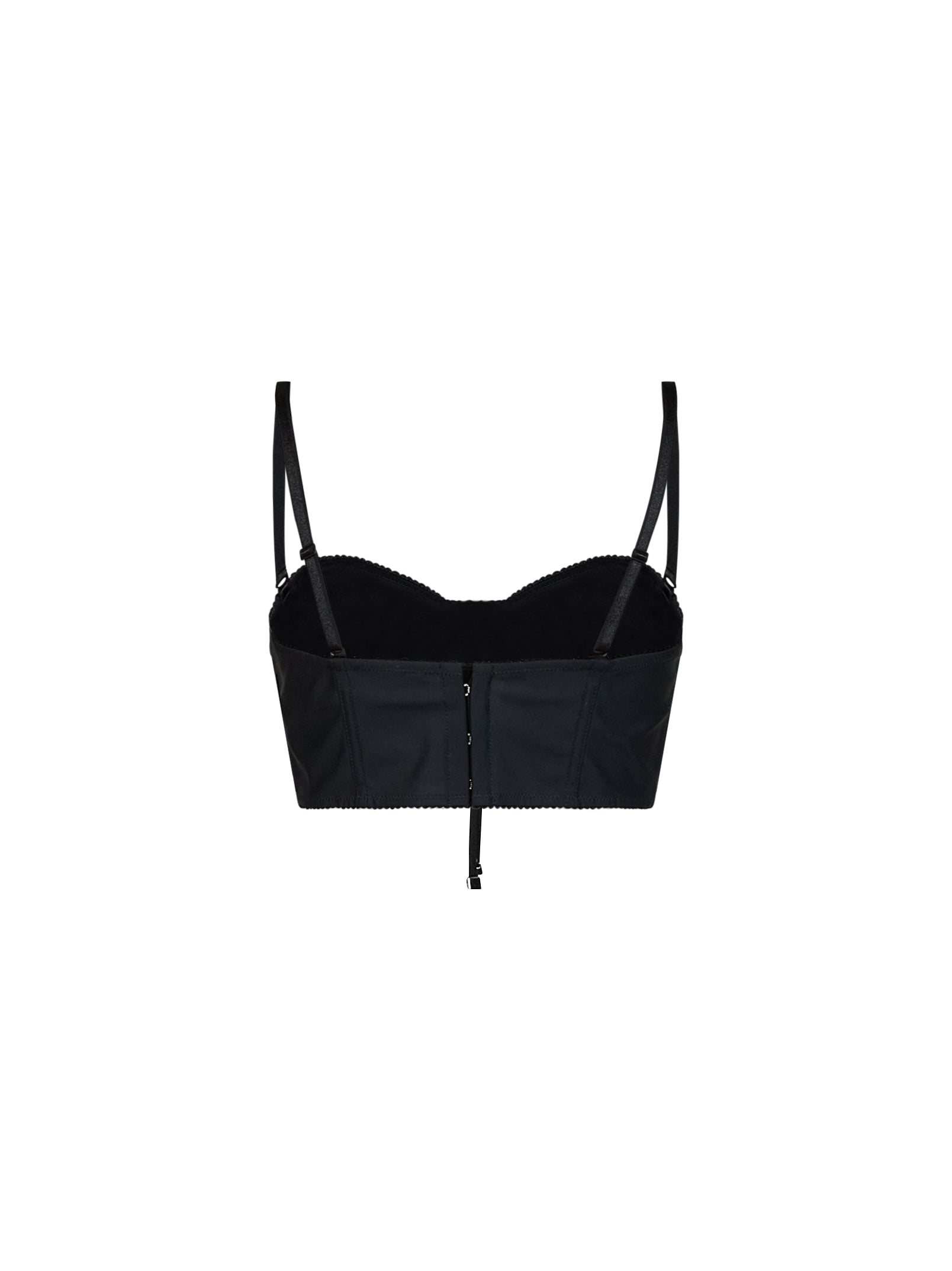 Dolce & Gabbana Women Black Stretch Satin Bustier Top DOLCE & GABBANA