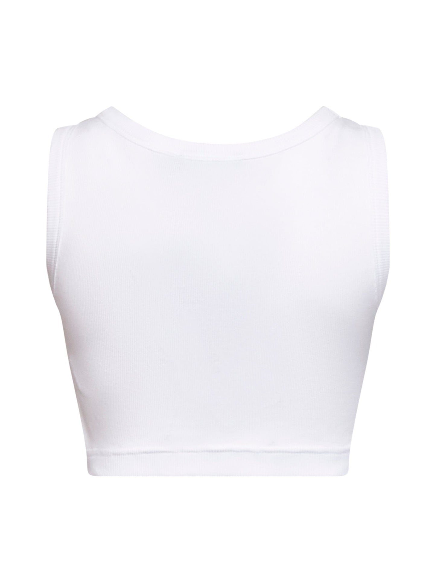 Dolce & Gabbana Women White Ribbed Cotton Cropped Logo Tank Top DOLCE & GABBANA