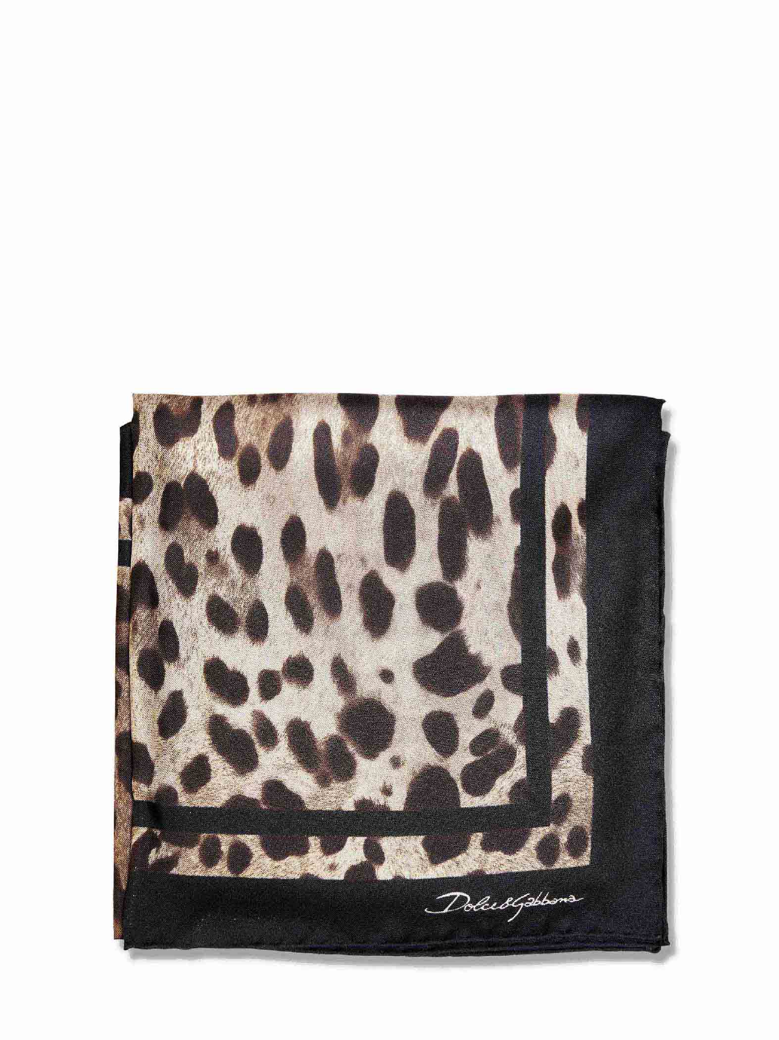 Dolce & Gabbana Women Brown Leopard-Print Silk Twill Scarf DOLCE & GABBANA