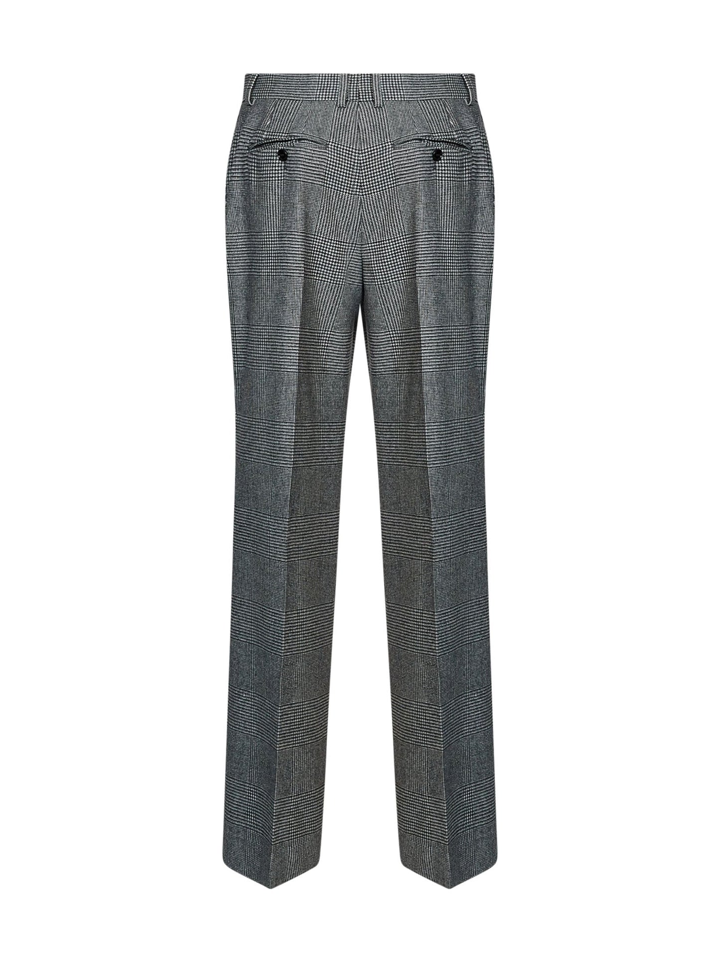 Dolce & Gabbana Women Black And White Prince Of Wales Check Wool And Cashmere Straight-Leg Trousers DOLCE & GABBANA