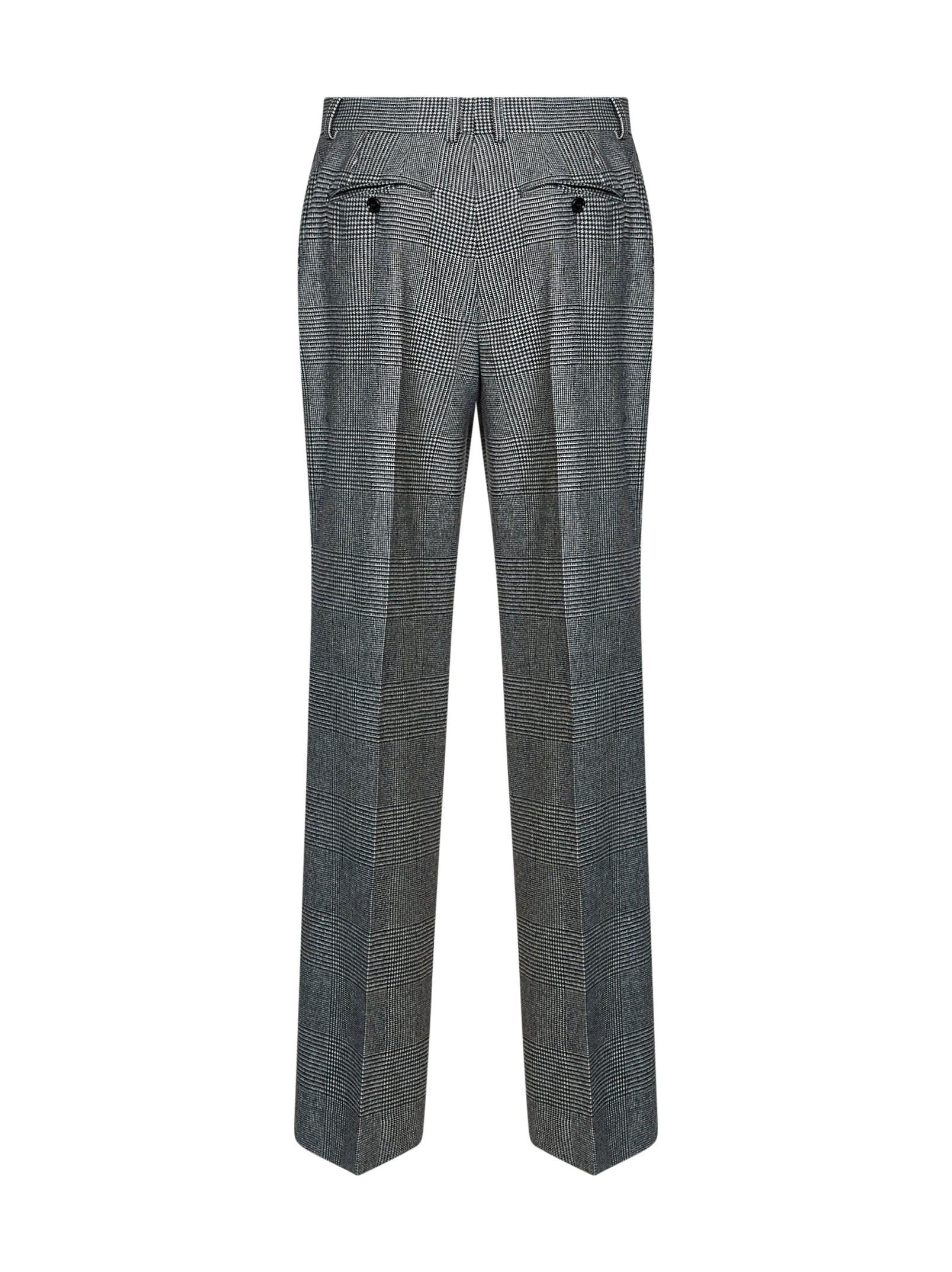 Dolce & Gabbana Women Black And White Prince Of Wales Check Wool And Cashmere Straight-Leg Trousers DOLCE & GABBANA