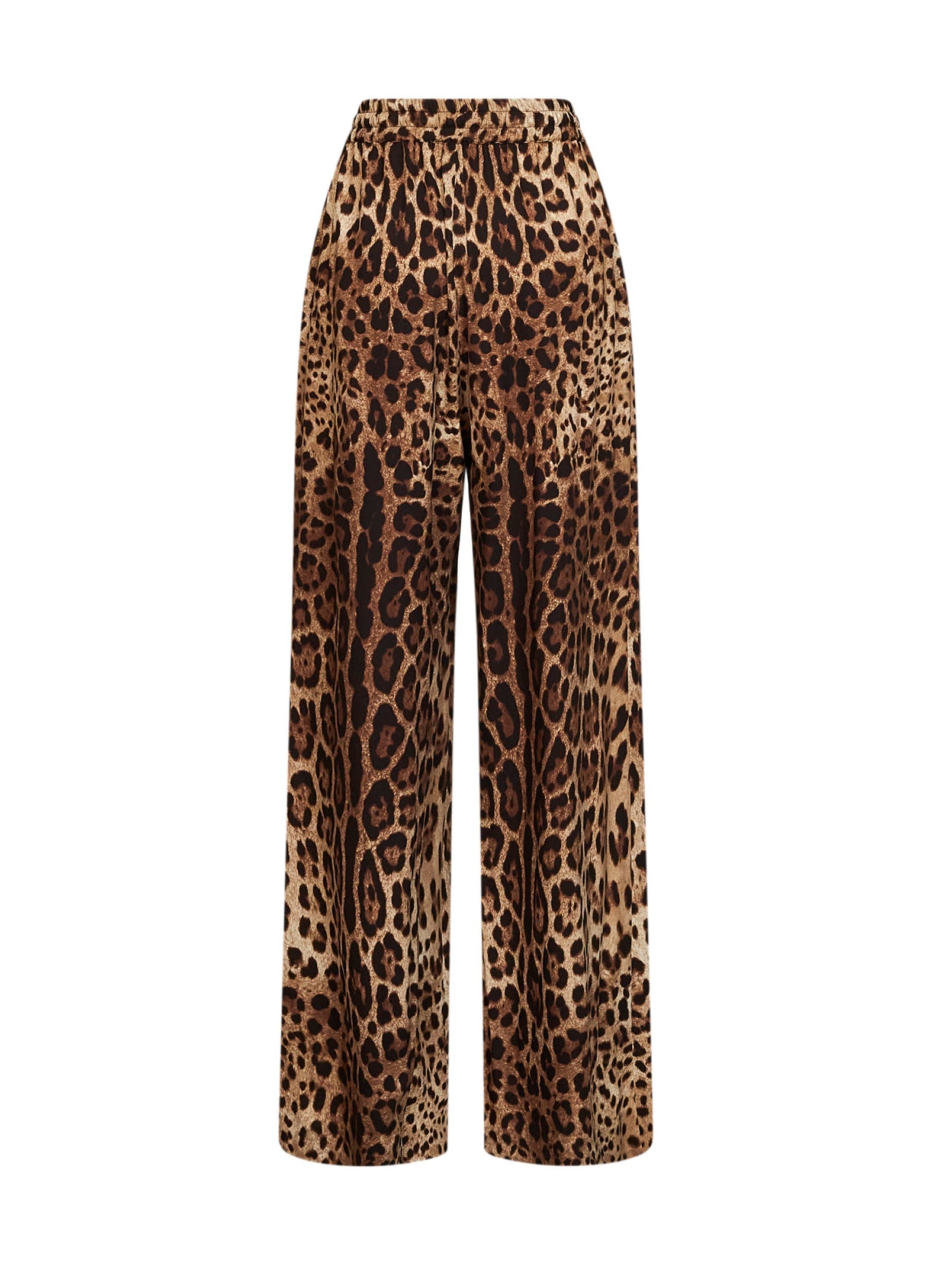 Dolce & Gabbana Women Leo-Print Stretch Silk Wide-Leg Trousers DOLCE & GABBANA