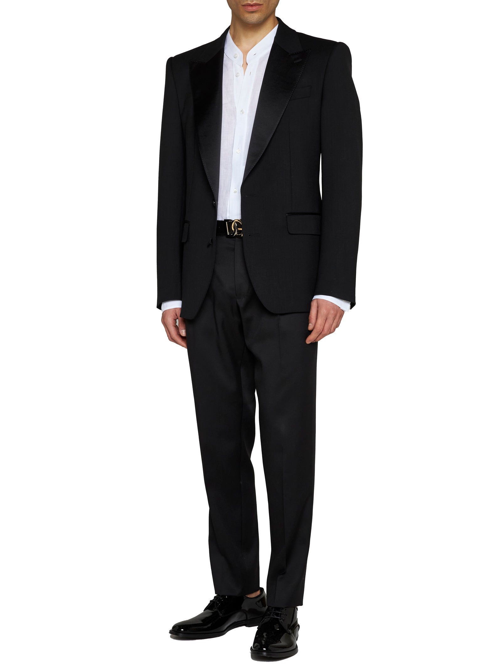 Dolce & Gabbana Men Black Stretch Wool Sicilia Tuxedo Blazer DOLCE & GABBANA