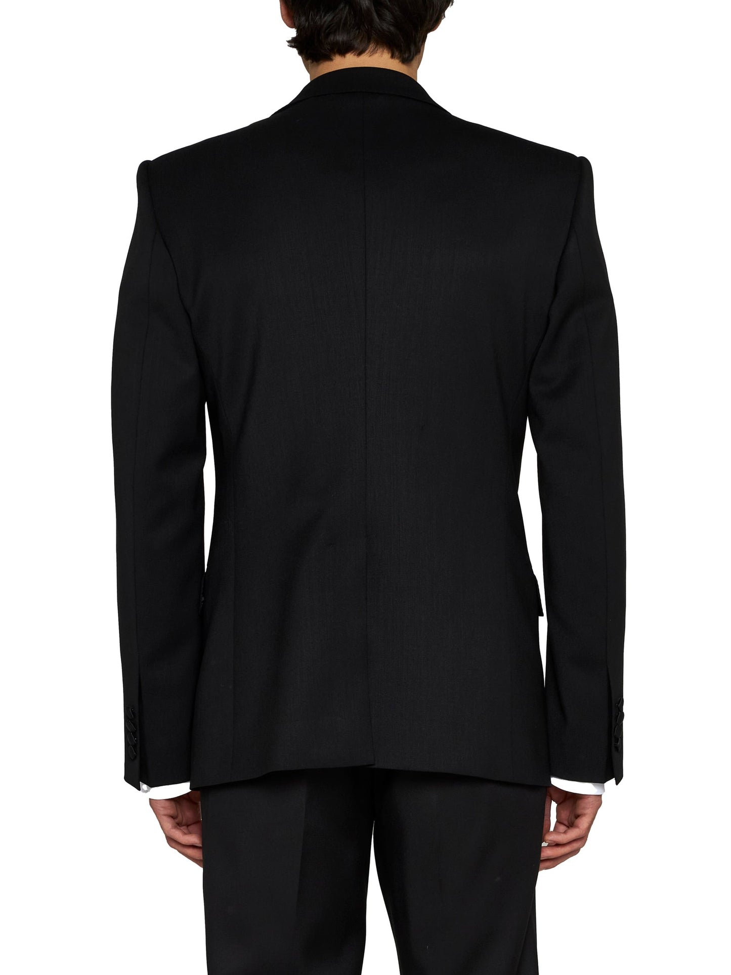 Dolce & Gabbana Men Black Stretch Wool Sicilia Tuxedo Blazer DOLCE & GABBANA
