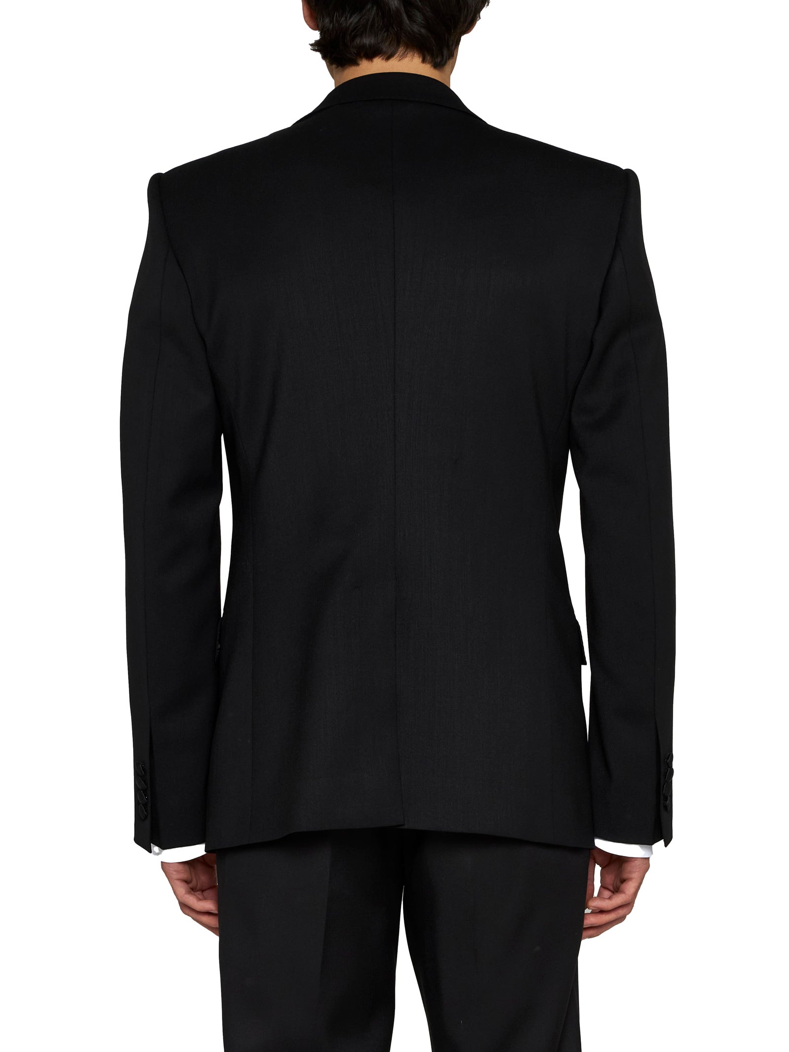 Dolce & Gabbana Men Black Stretch Wool Sicilia Tuxedo Blazer DOLCE & GABBANA