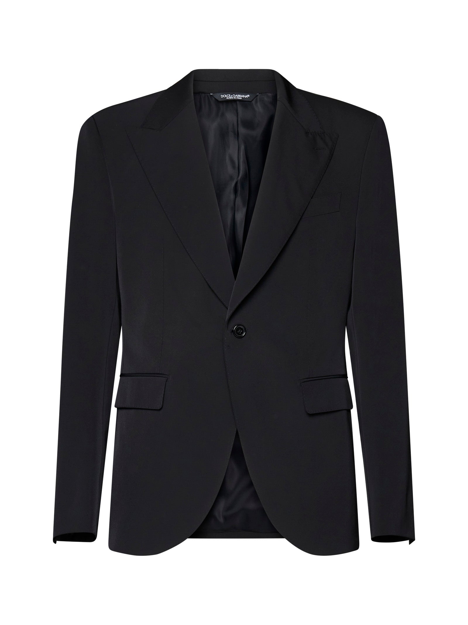 Dolce & Gabbana Men Black Technical Fabric Sicilia Single-Breasted Blazer DOLCE & GABBANA