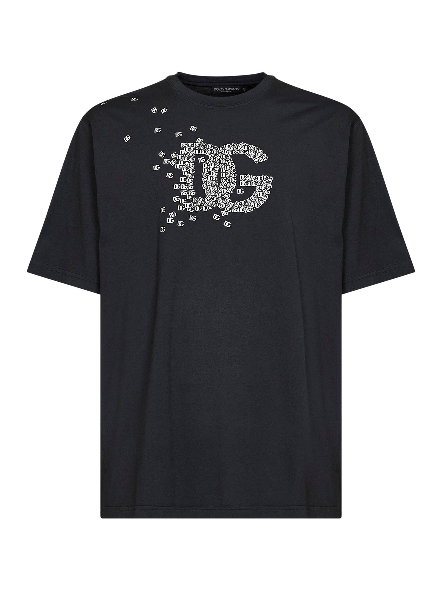 Dolce & Gabbana Men Black Cotton Logo-Printed T-Shirt DOLCE & GABBANA