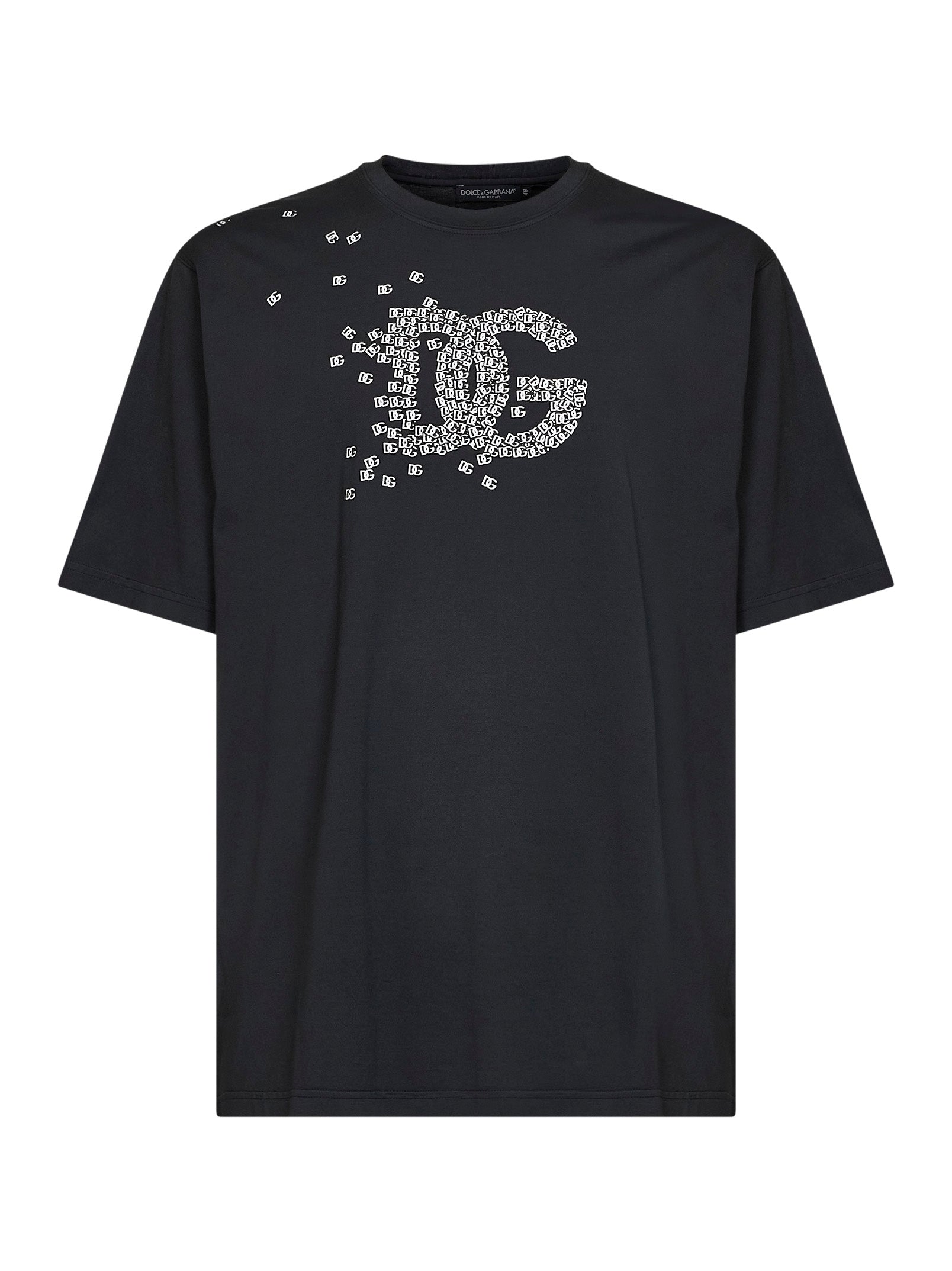 Dolce & Gabbana Men Black Cotton Logo-Printed T-Shirt DOLCE & GABBANA