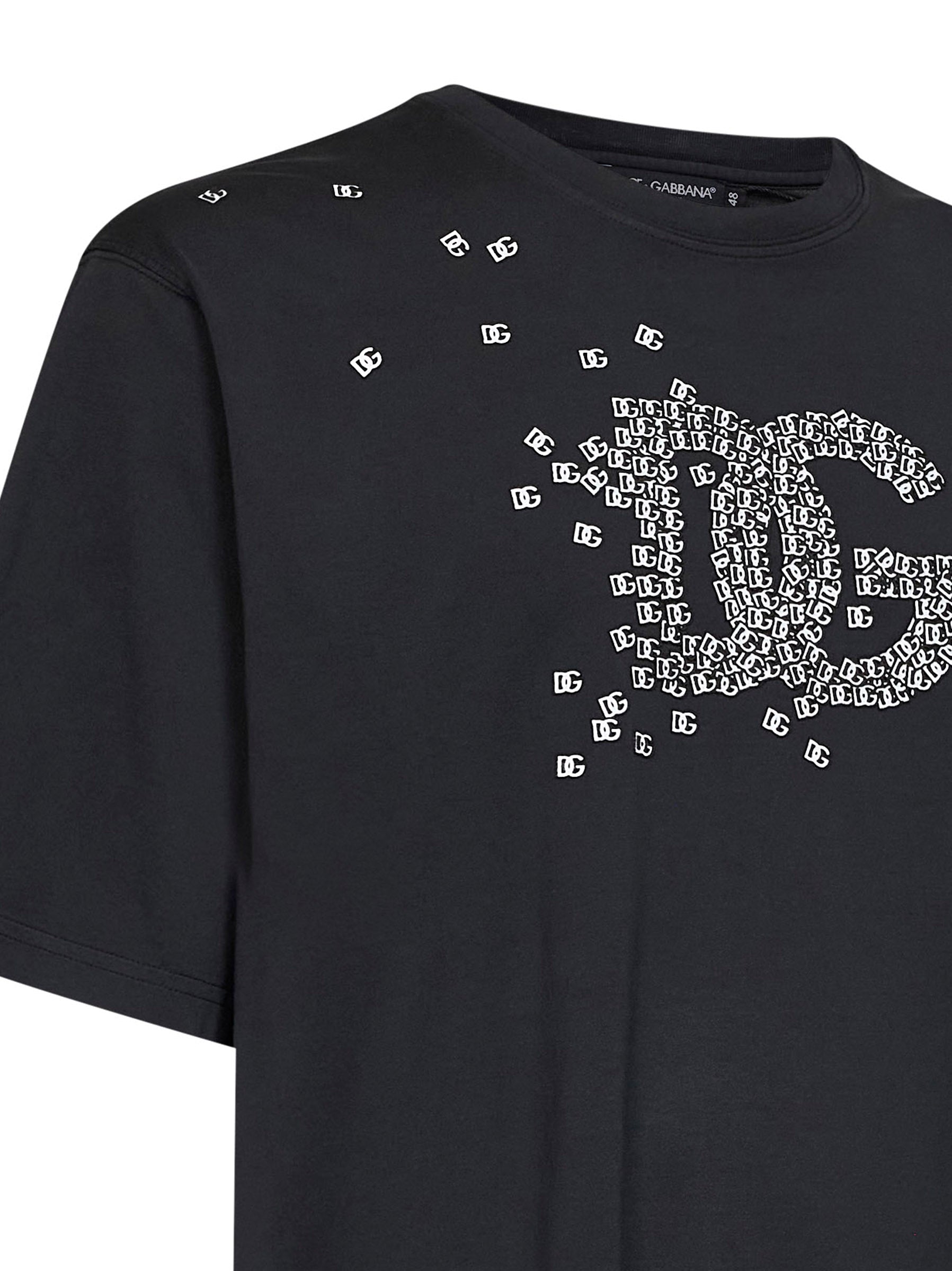 Dolce & Gabbana Men Black Cotton Logo-Printed T-Shirt DOLCE & GABBANA