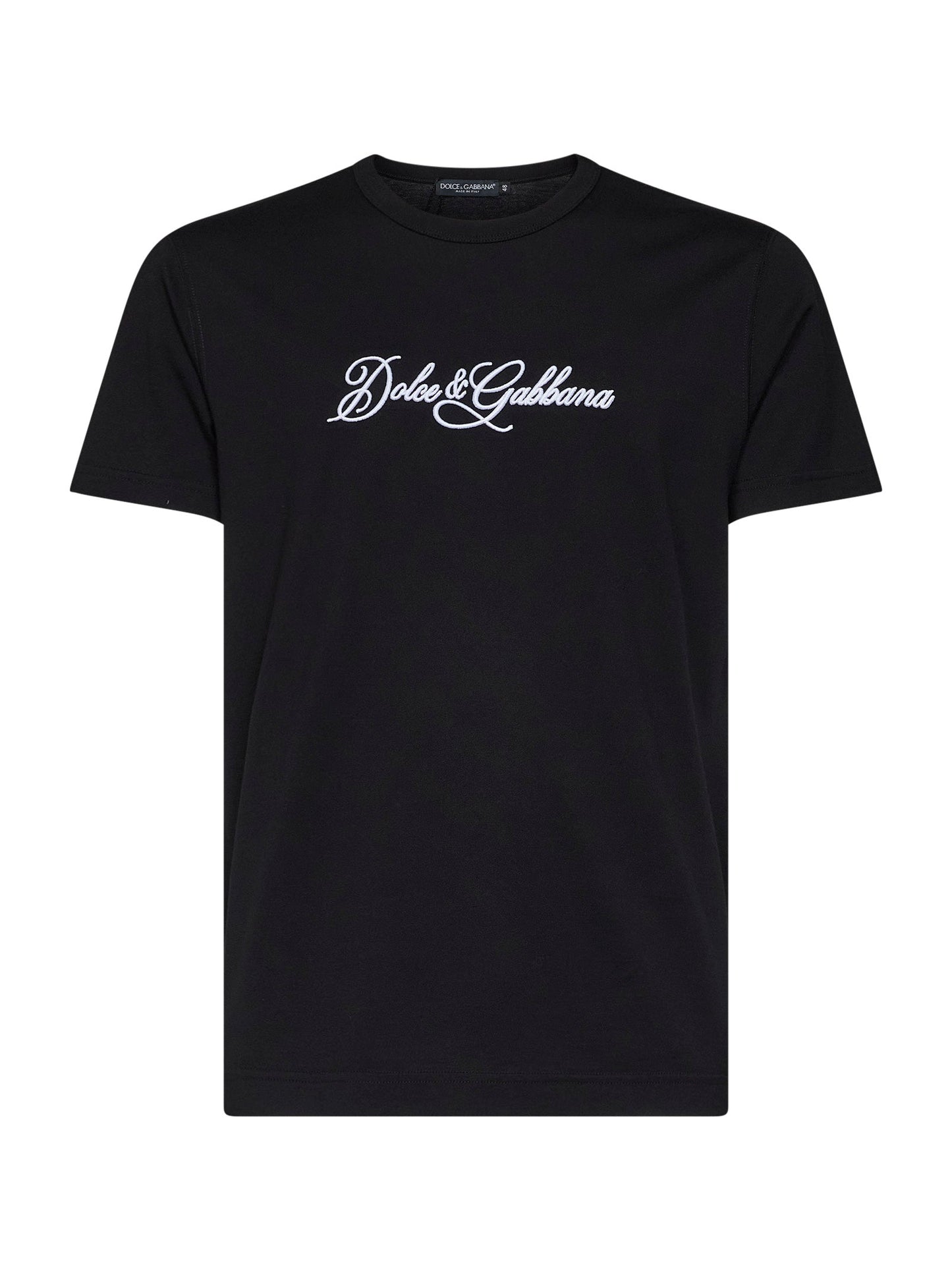 Dolce & Gabbana Men Black Cotton Jersey Embroidered T-Shirt DOLCE & GABBANA