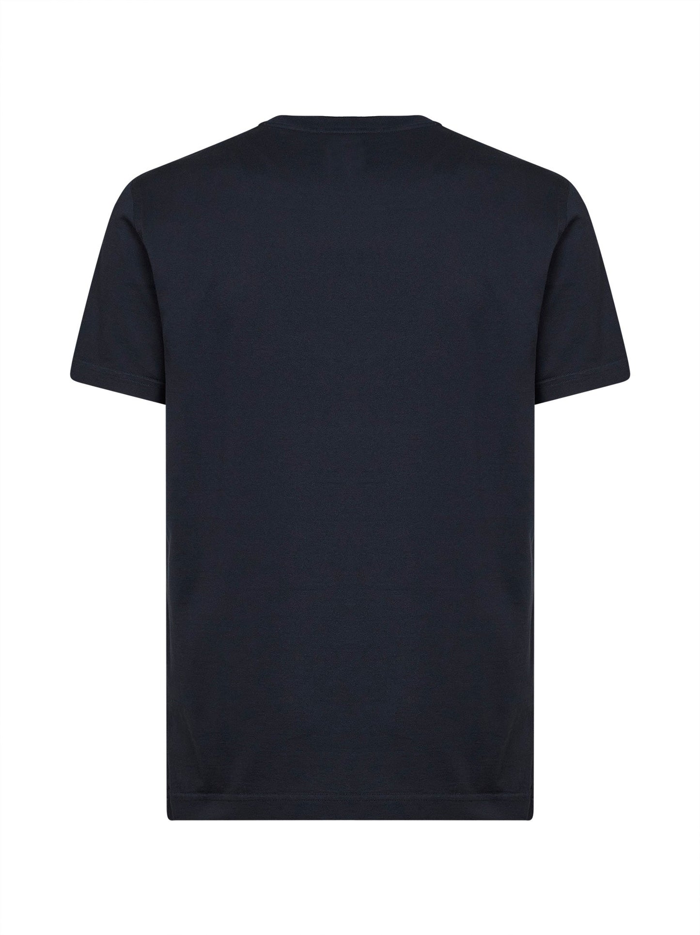 Dolce & Gabbana Men Dark Blue Cotton Jersey T-Shirt With Logo Label DOLCE & GABBANA
